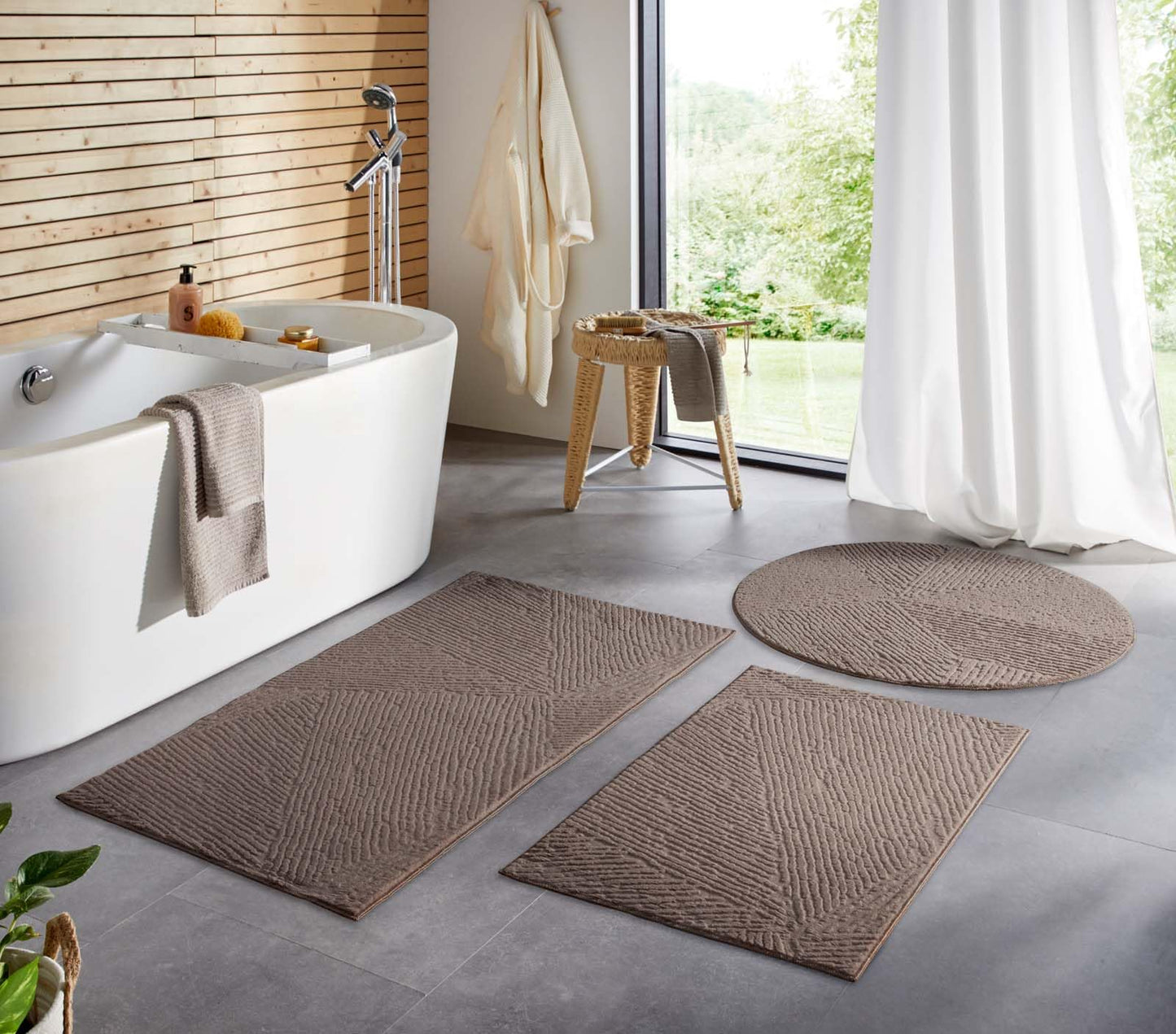 Waschbarer Badvorleger, 80x150 cm, Taupe Fresco 80 x 150 cm (Rechteckig)