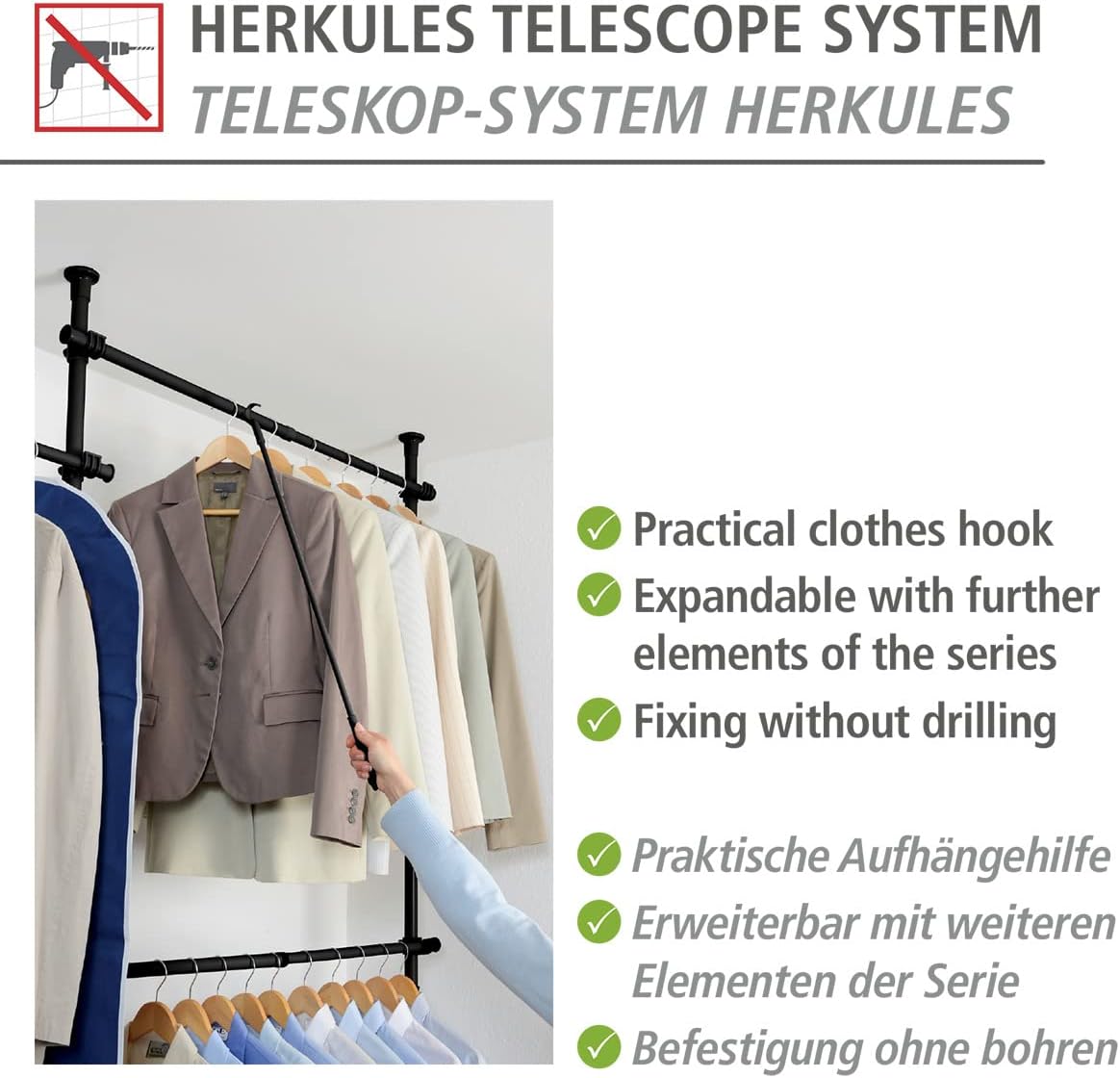 Aufhängehilfe für Teleskop-System Herkules, Schwarz/Schwarz