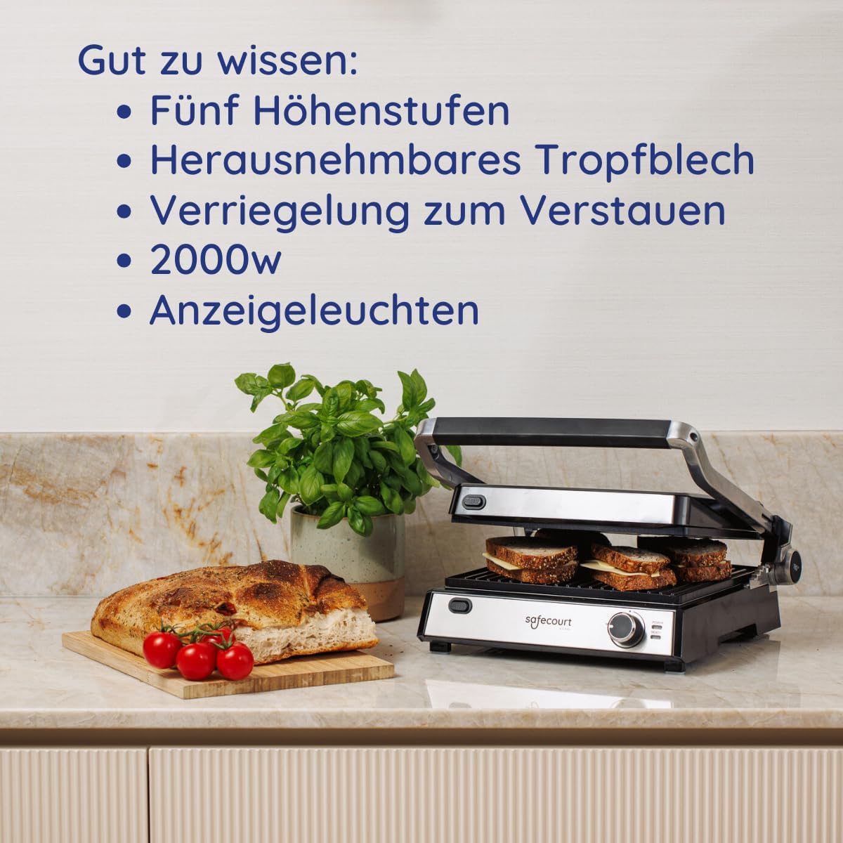 4-in-1 Kontaktgrill, Silber