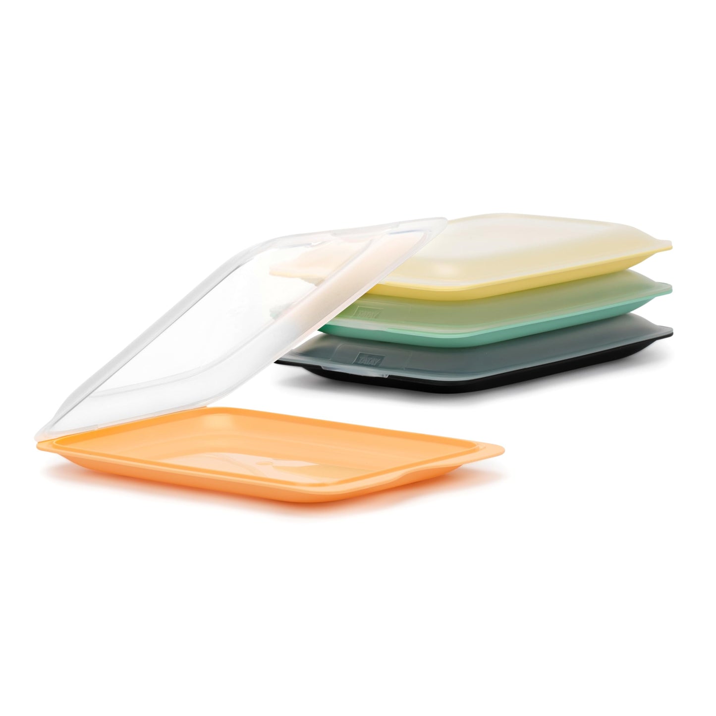 4-teiliges Frischhaltedosen-Set für Aufschnitt, 4 Standard - Pastellfarben