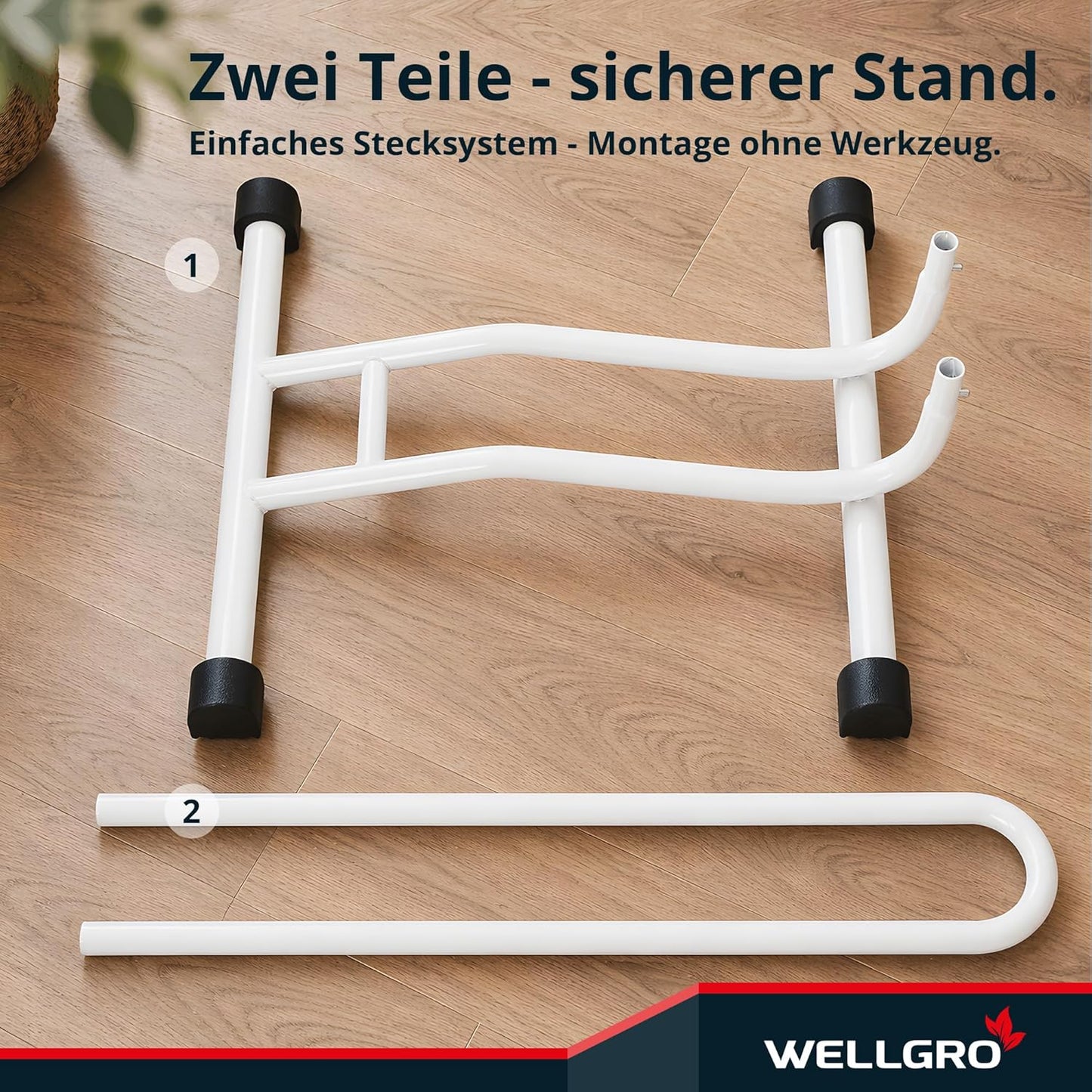 2-teiliges Fahrradständer-Set, 2 Stück Weiss