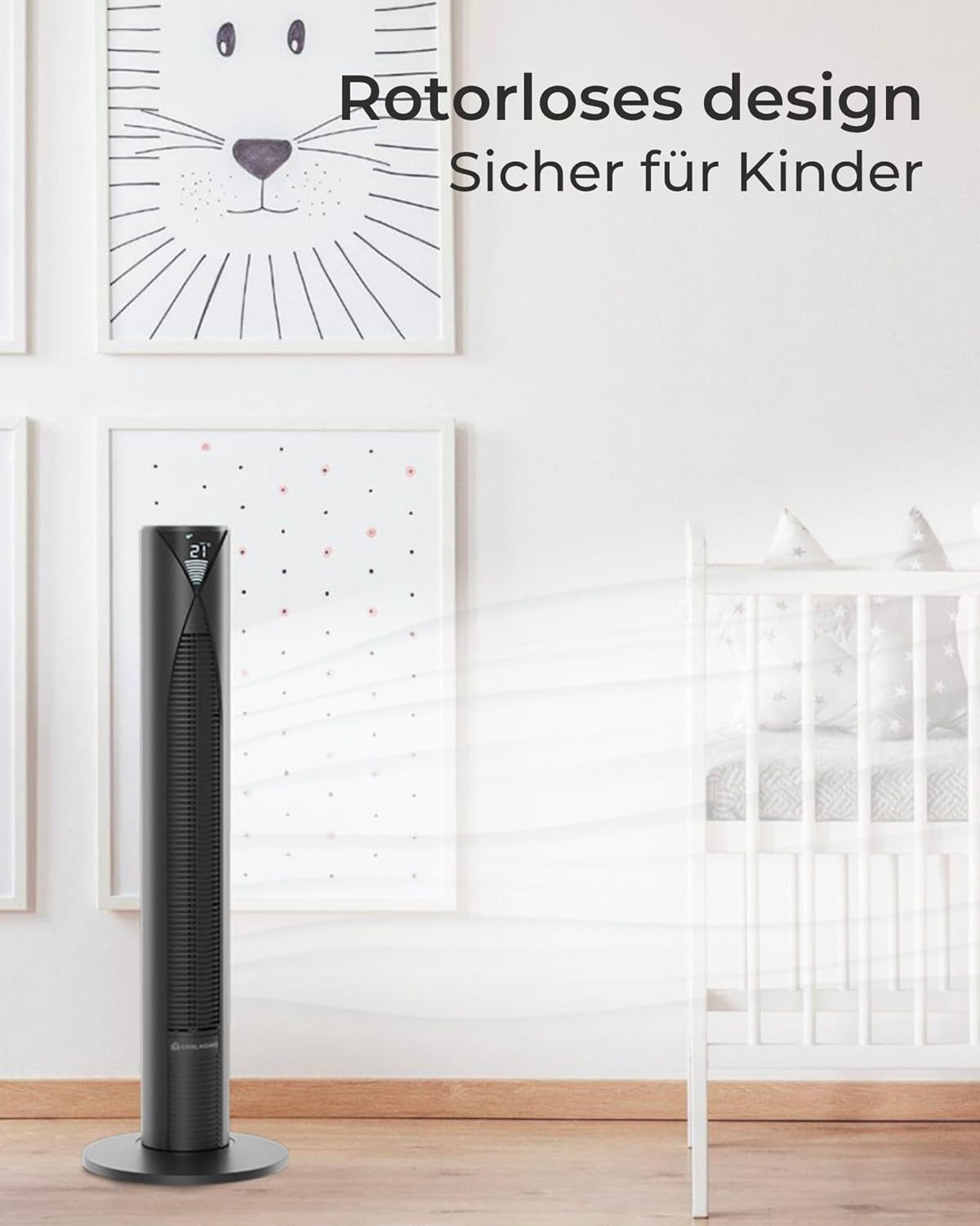 Turmventilator CF2205 mit Fernbedienung, Schwarz