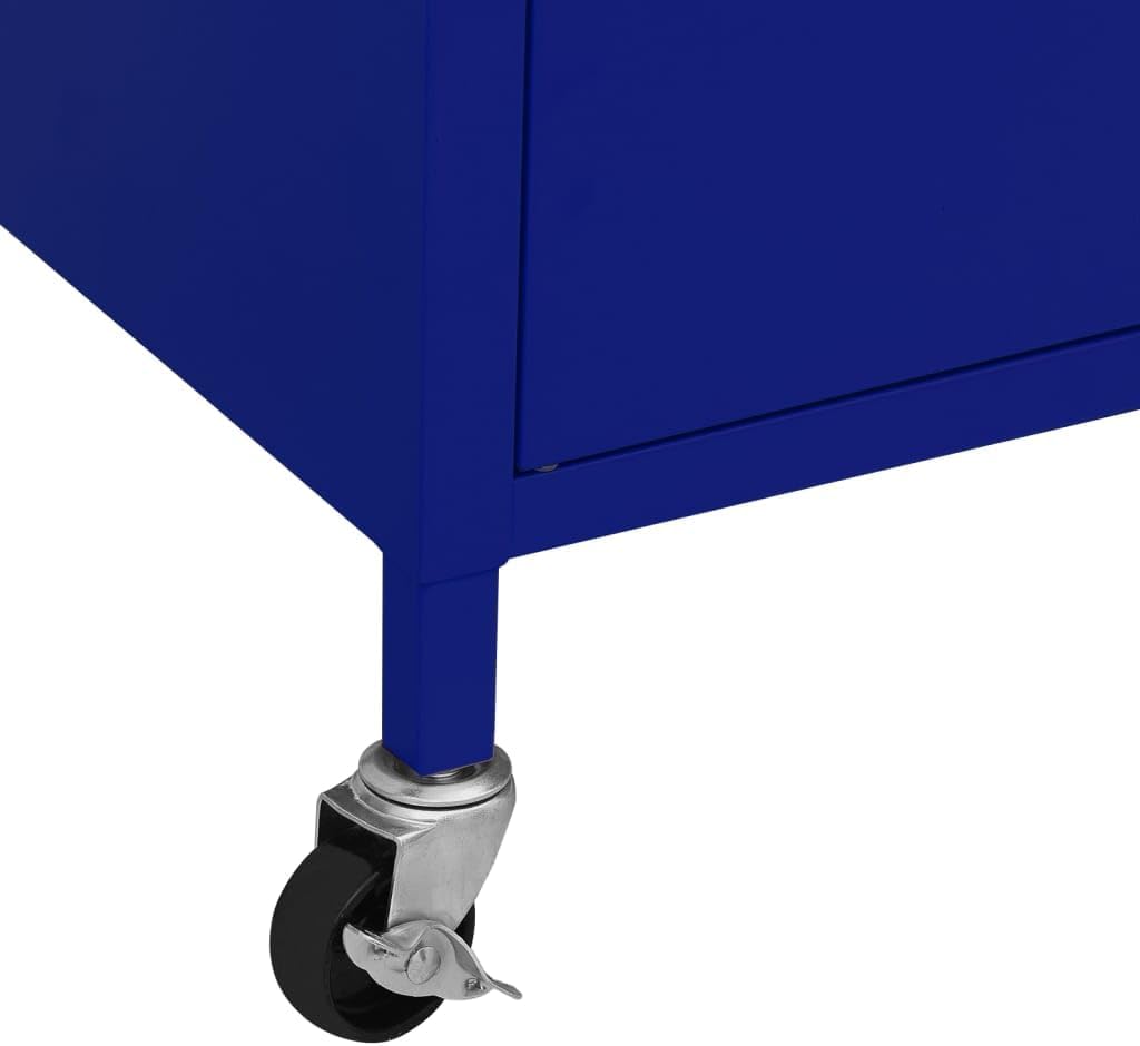 Stahl-Aufbewahrungsschrank mit Rollen (60x35x56 cm), Marineblau