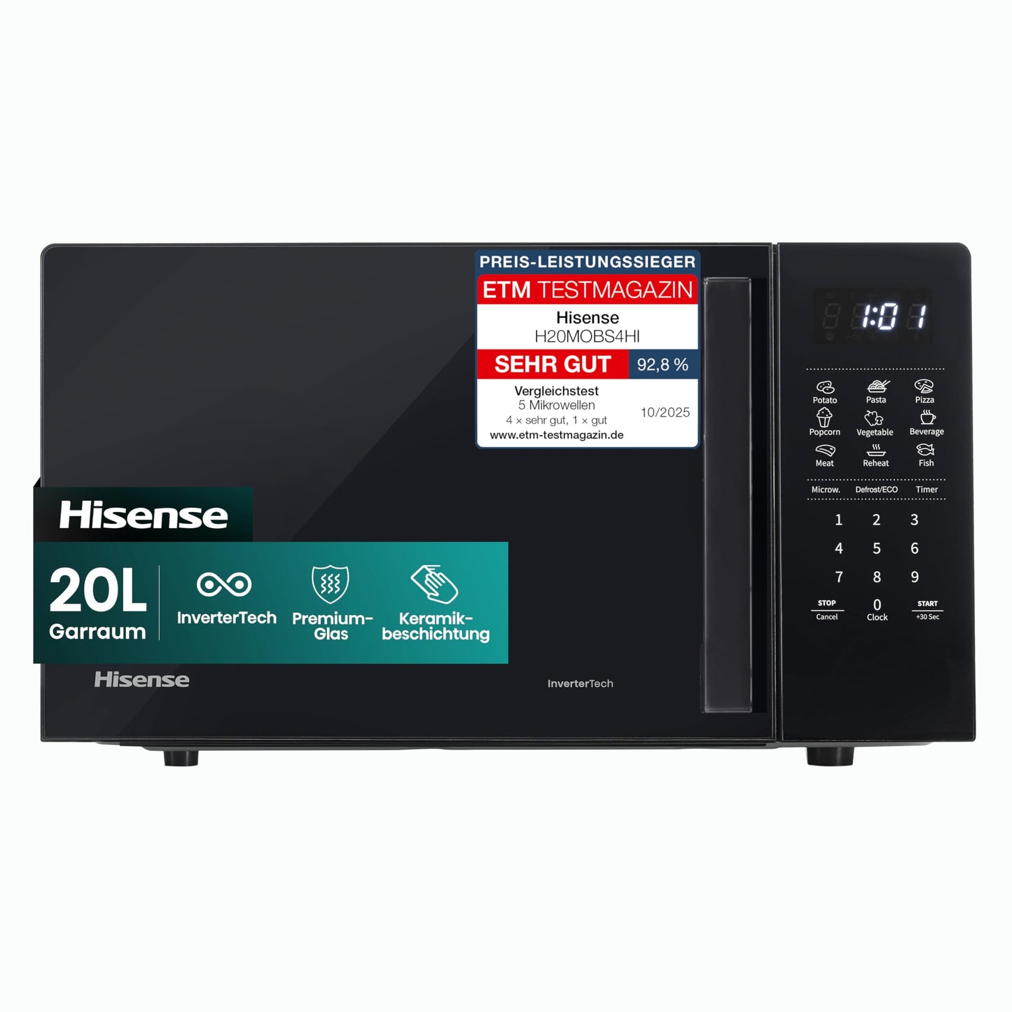 Mikrowelle H20MOBS4HI (20 L), 20 L Digitale Steuerung Mit InverterTech
