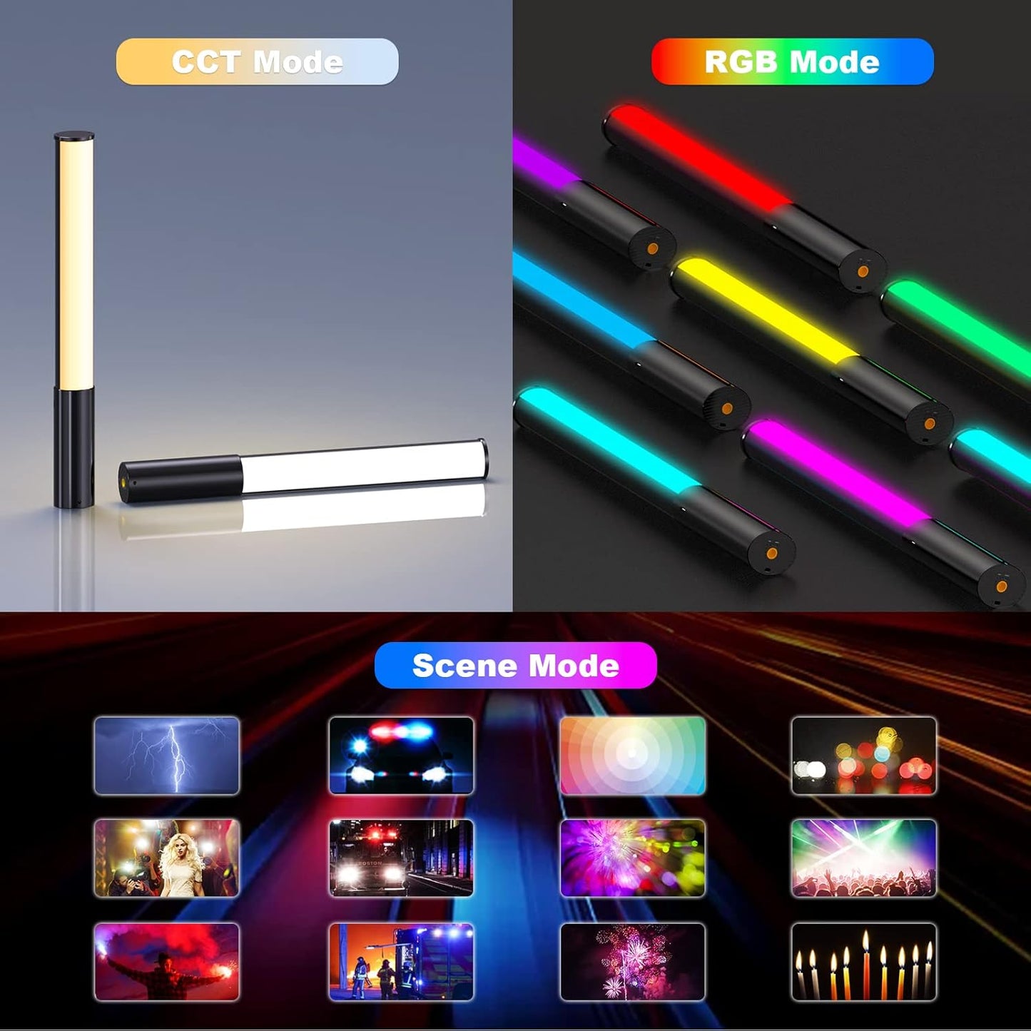 P400 RGB-Videoleuchte mit Effekten für Fotografie