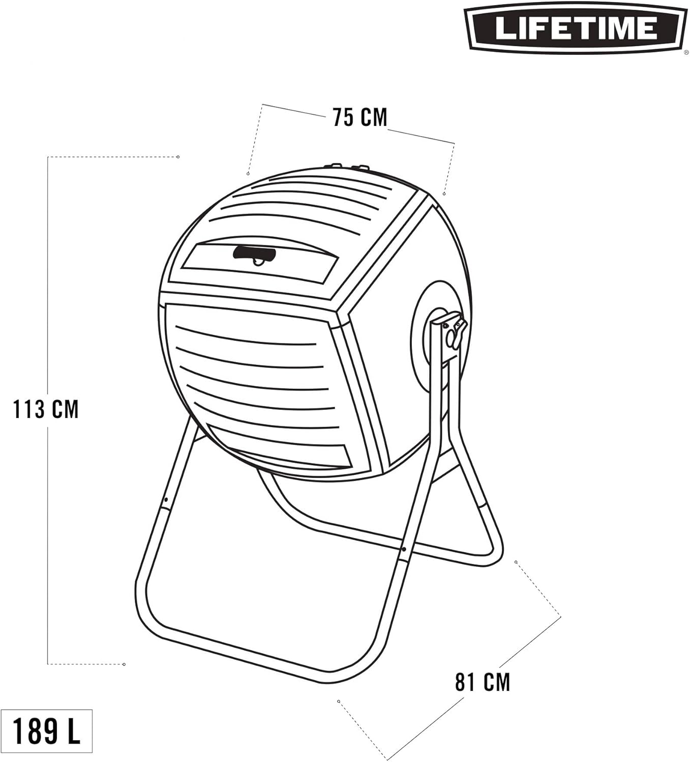 Drehbarer Trommelkomposter, 50 gallon (189 L)
