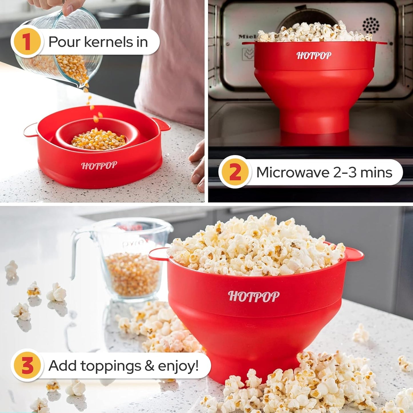 Mikrowellen-Popcorn-Popper, Rot
