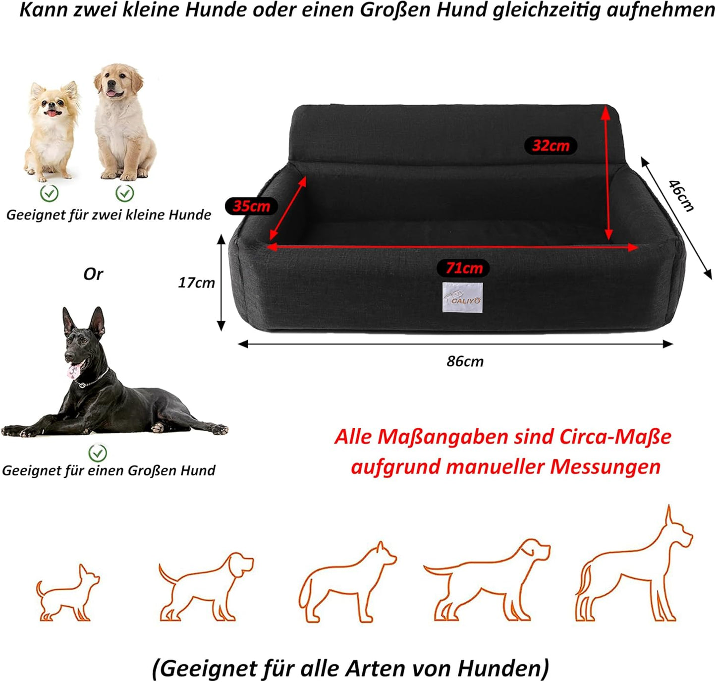 Hunde Autositz mit Sicherheitsgurt, Schwarz(XL)