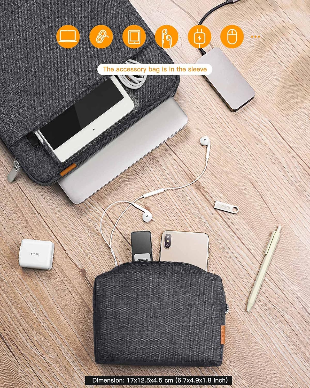 360° Rundumschutz Laptoptasche für 13 Zoll MacBook, 13 Zoll Schwarz