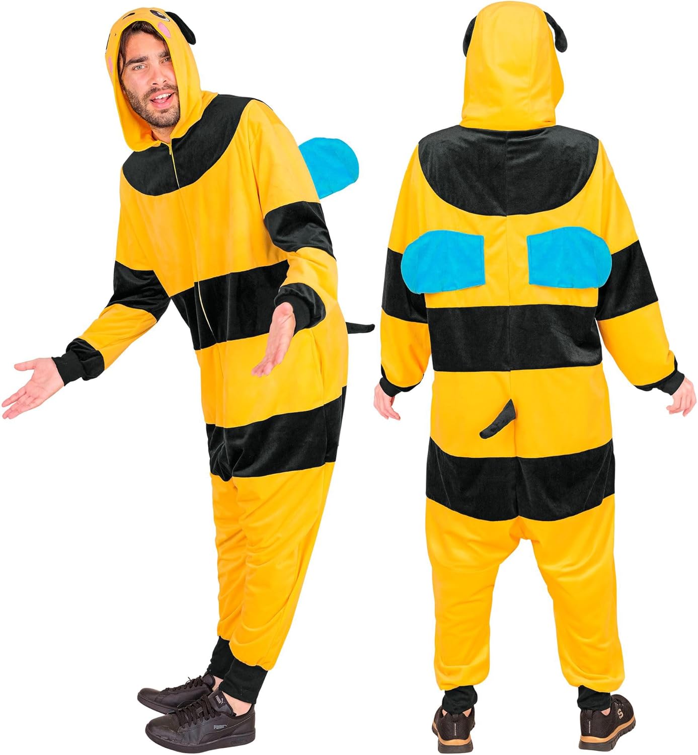 Biene Onesie Plüschkostüm, Biene Gelb S-M