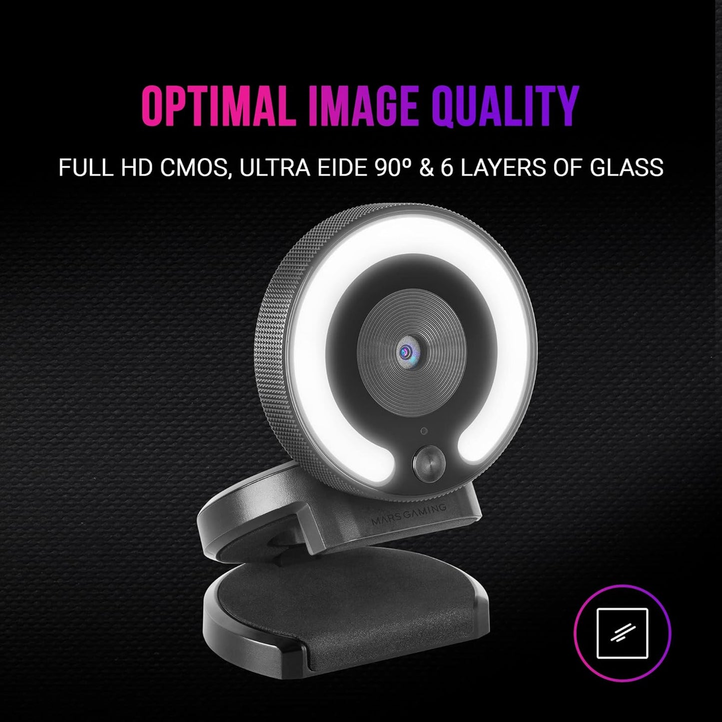 Full HD Webcam MWPRO mit Mikrofon und Beleuchtungsring, MWPRO