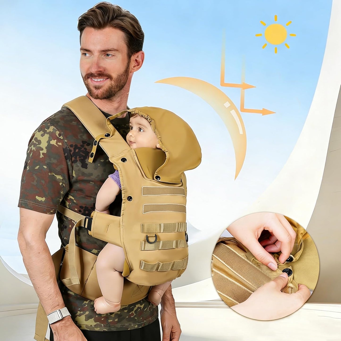 Ergonomische Babytrage, Khaki