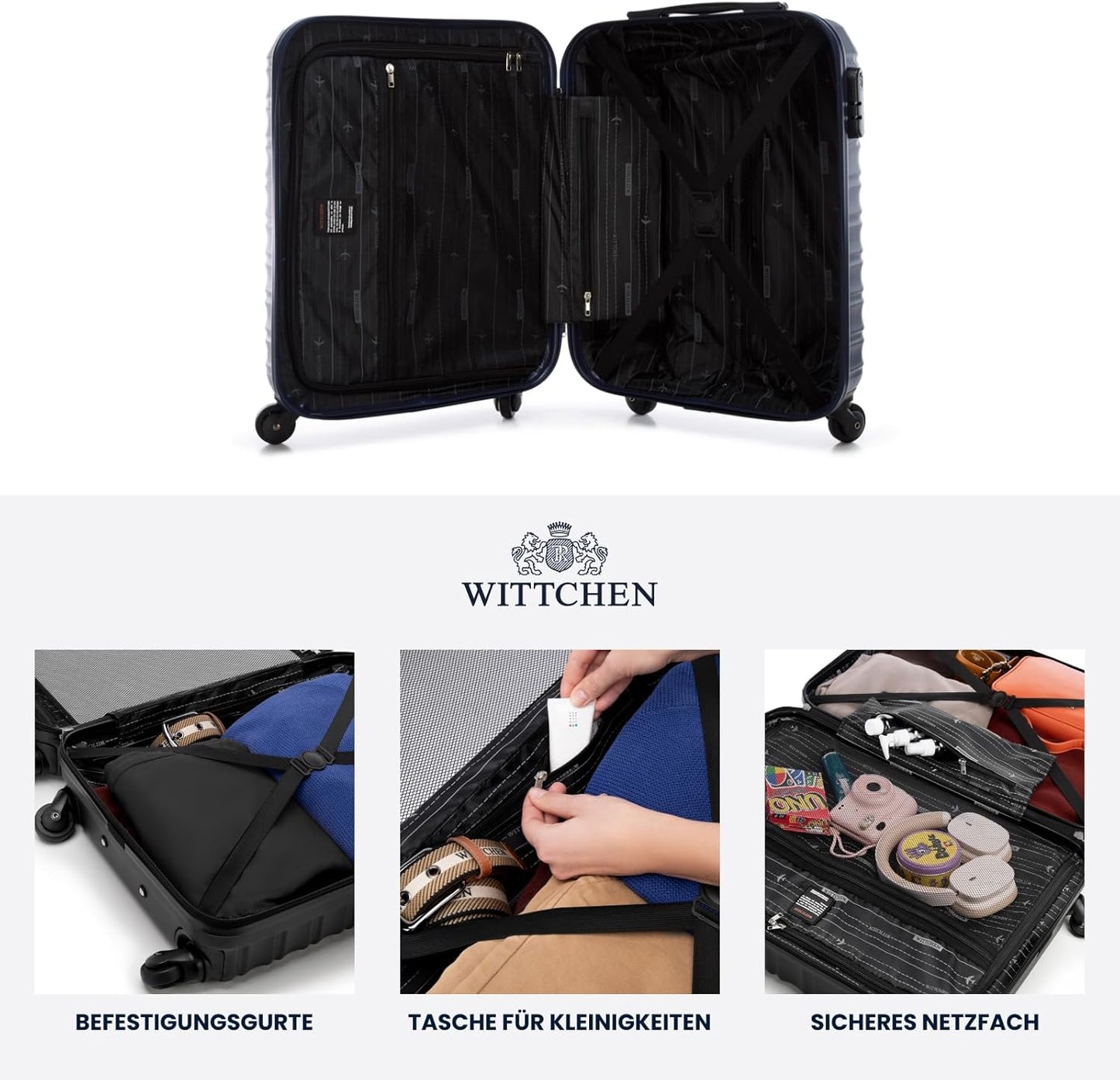 3-teiliges Koffer-Set, Dunkelblau Koffer-Set 3tlg.
