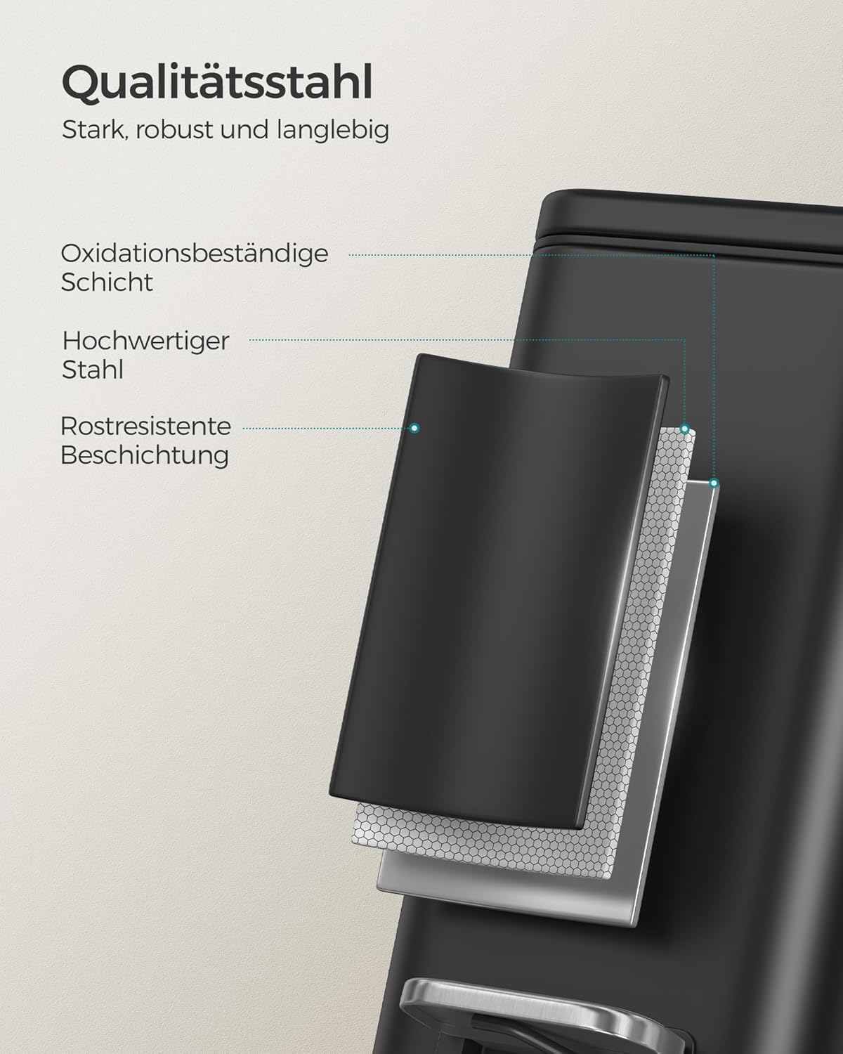 Kosmetikeimer mit Softclose-Mechanismus LTB560B05V1, schwarz 5 L