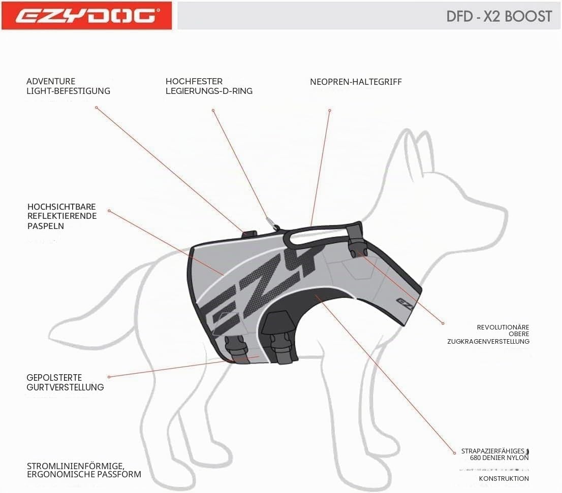 Schwimmweste für Hunde DFD X2 Boost, Rosa M