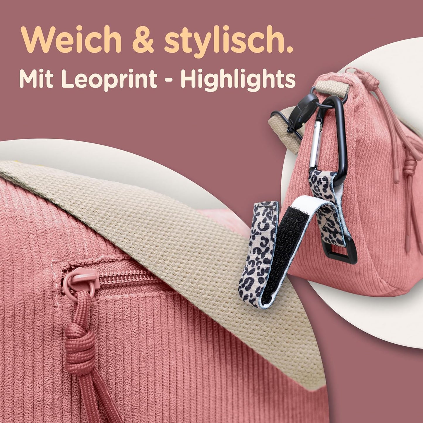 Wickeltasche Moon Bag, Pink- Moonbag M