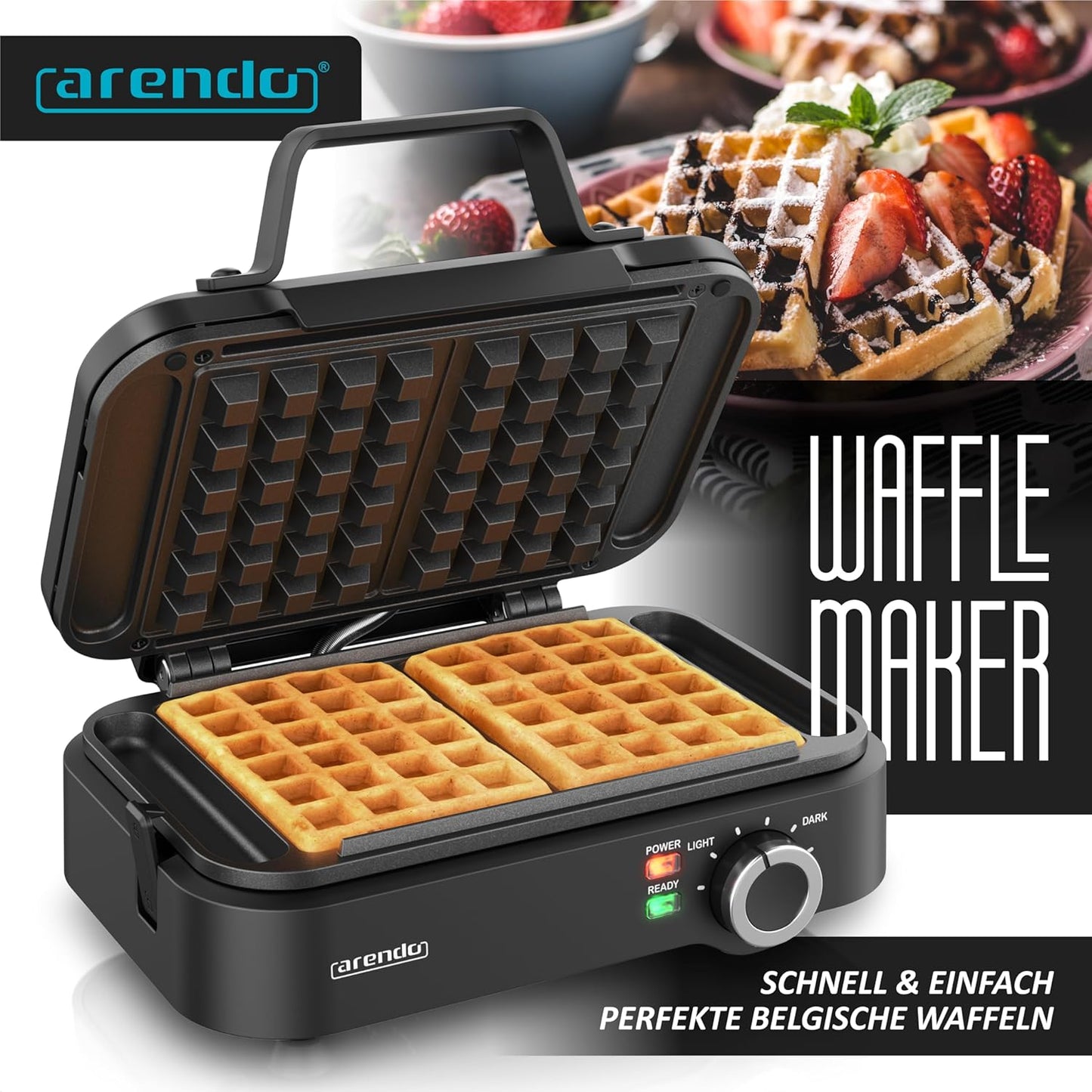 Doppel-Waffeleisen für belgische Waffeln
