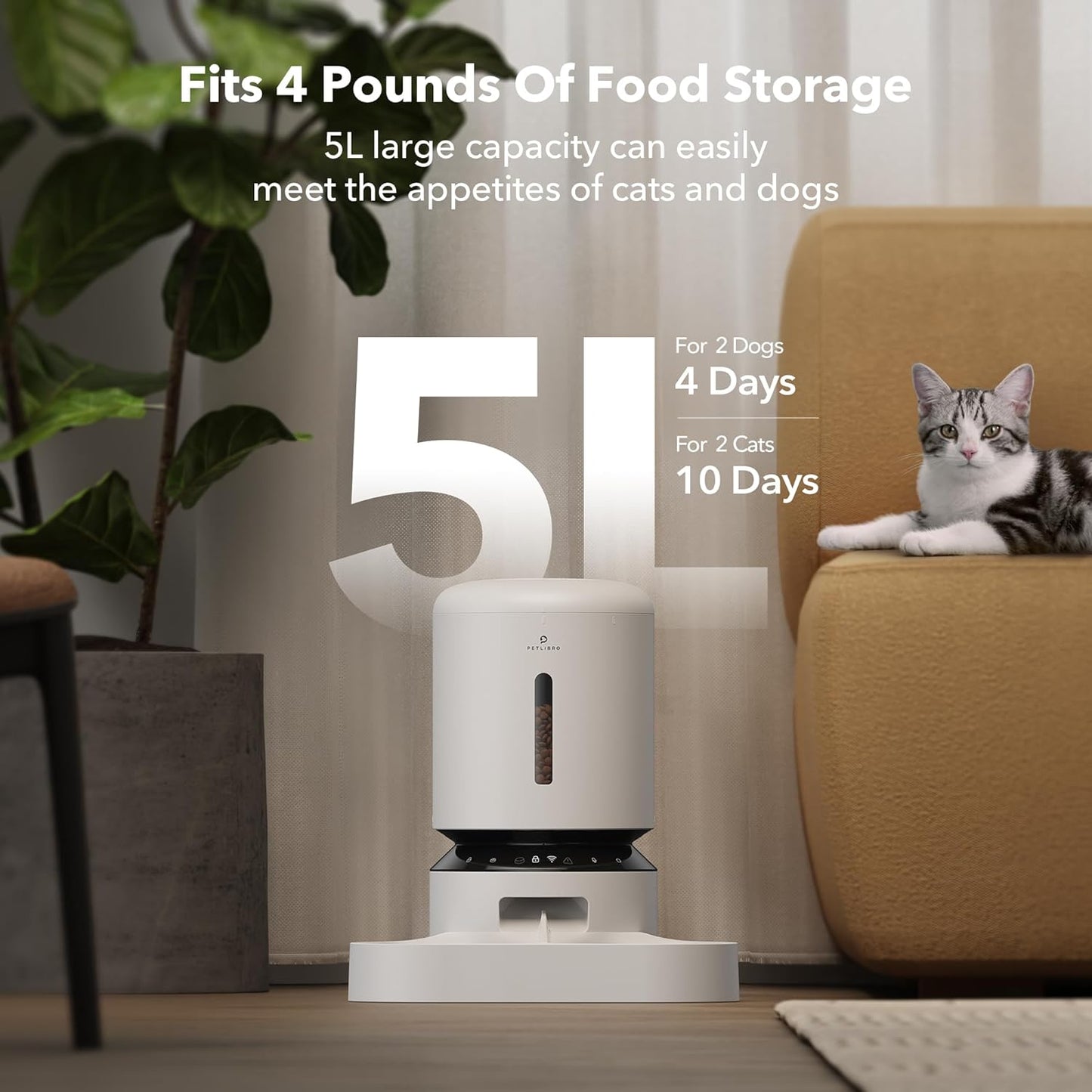 Futterautomat ‎AF103, 5G WiFi Für 2 Katzen