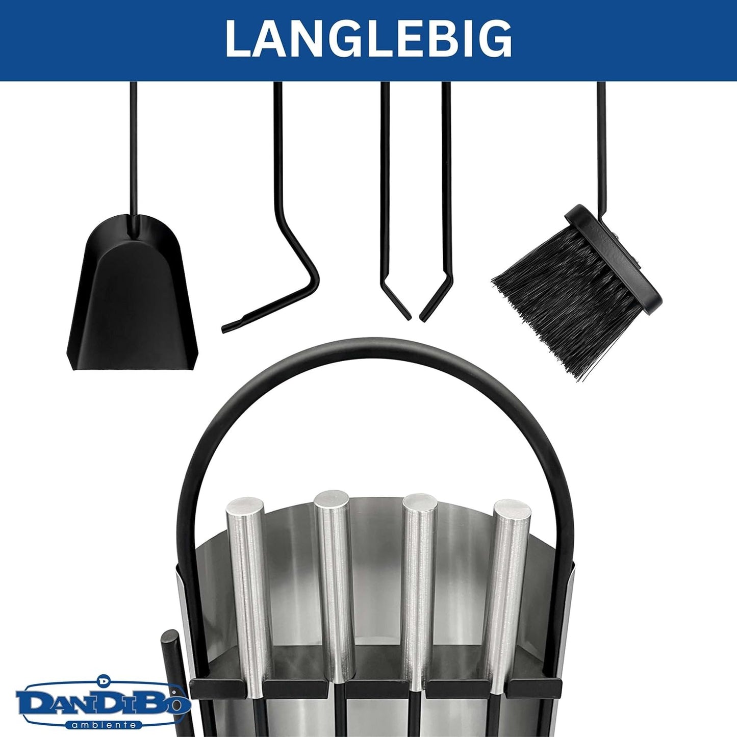 5-teiliges Kaminbesteck-Set