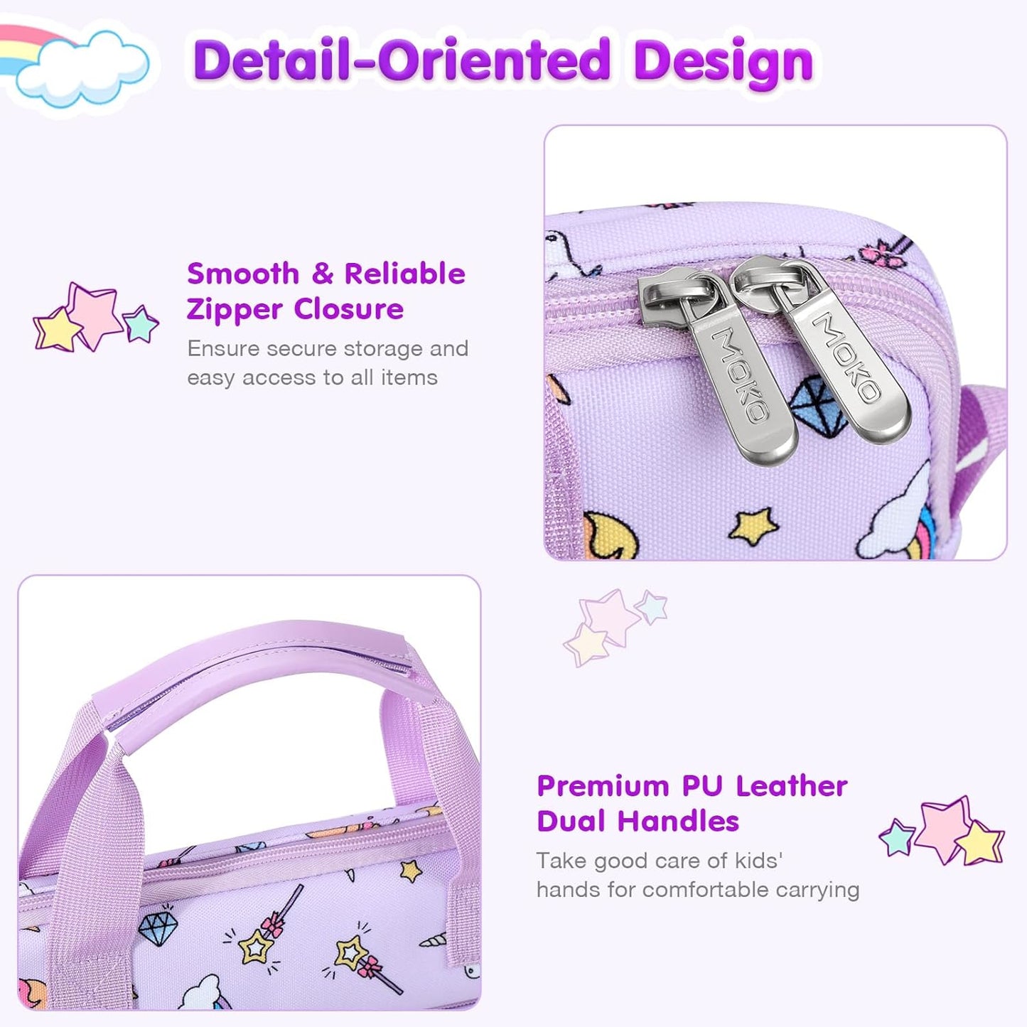Kinder-Tablet-Tasche mit Schultergurt, Lila Einhorn