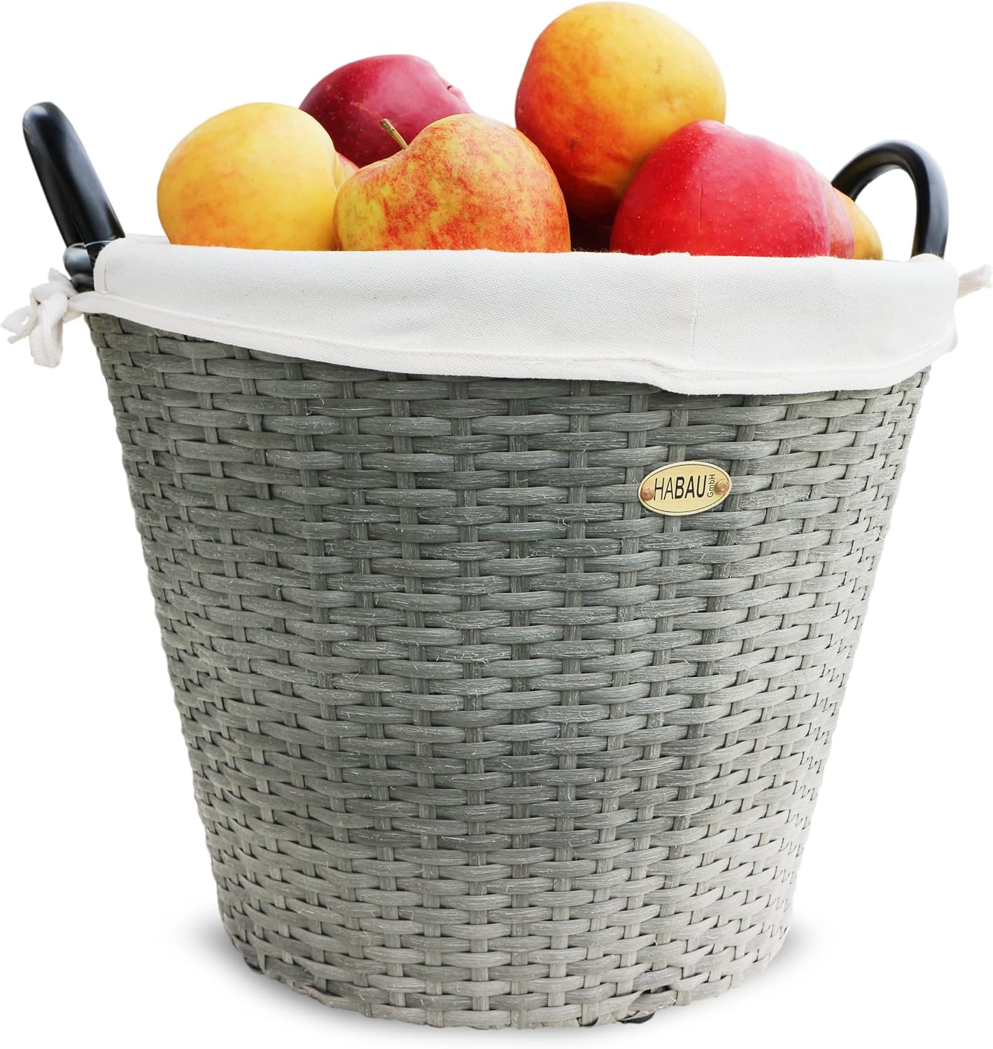 Feuerholzkorb mit Stoffeinsatz, 48 x 48 x 39 cm Grau