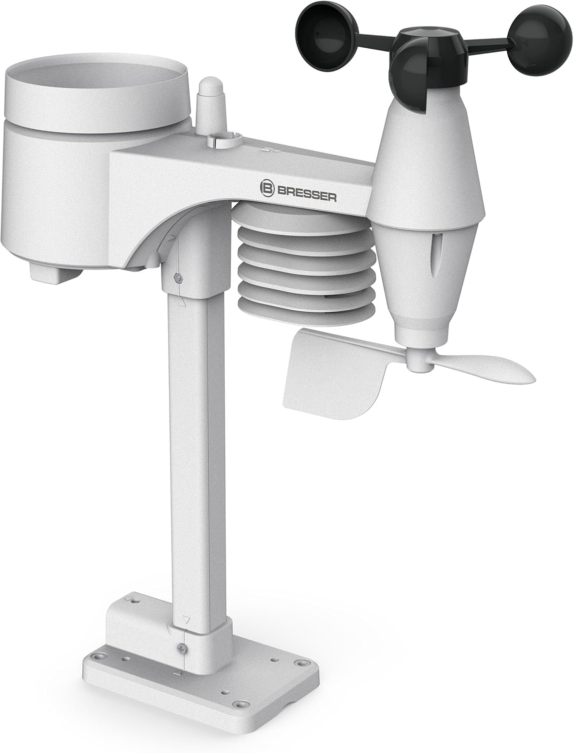 5-in-1 Funk-Wetterstation mit Aussensensor, weiss Single