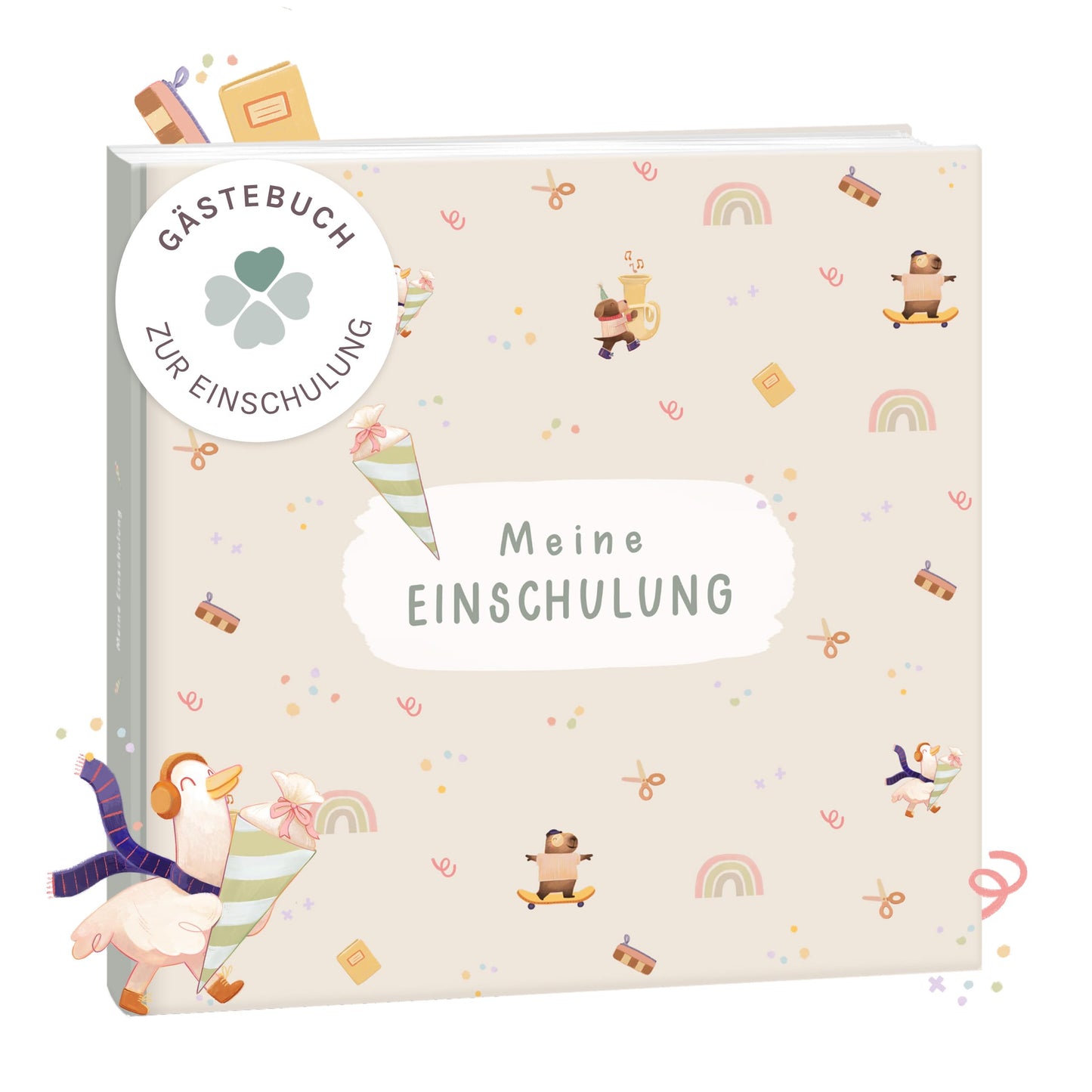 Einschulungs-Gästebuch, Beige