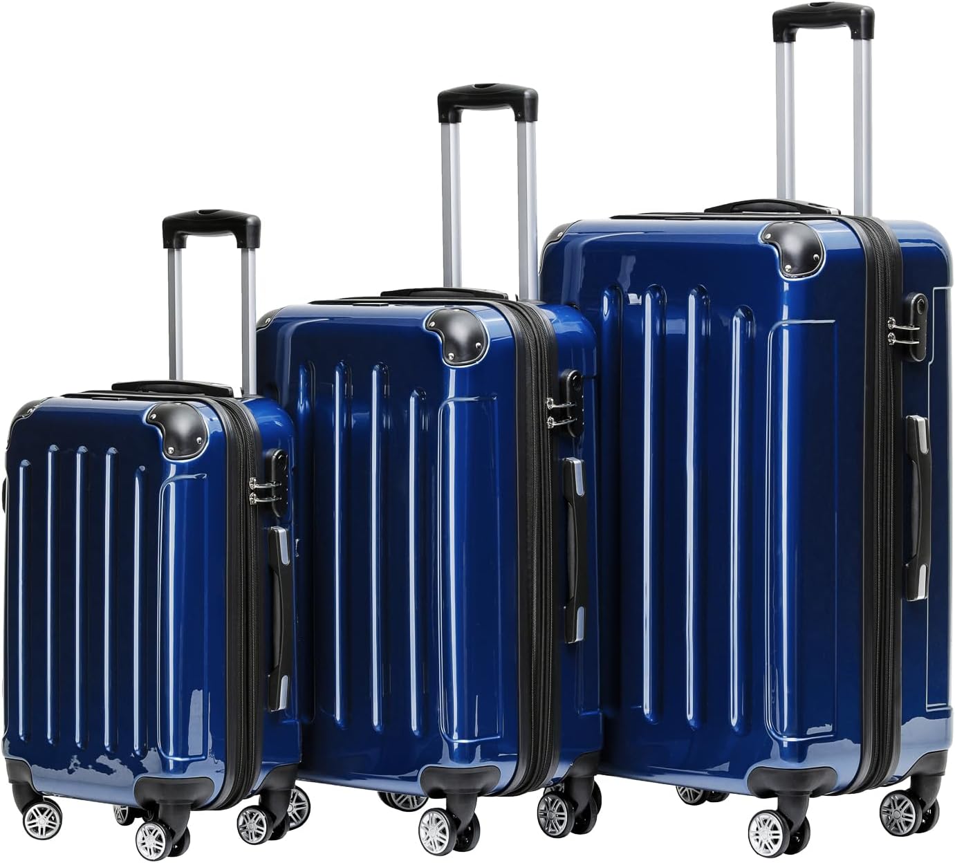 3-tlg. Hartschalenkoffer-Set, Blau SET