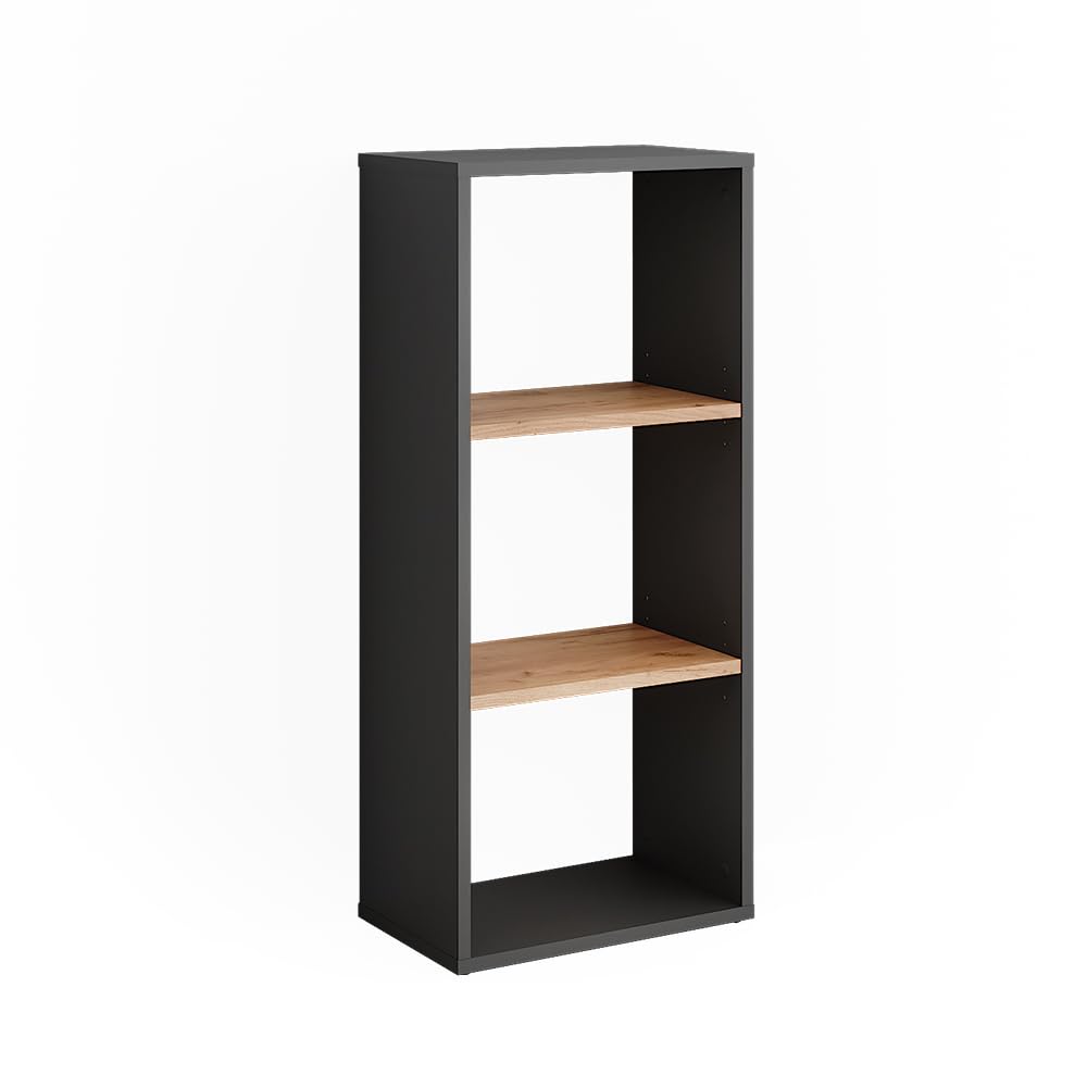 Standregal Orlando, Anthrazit/Goldkraft Eiche 90x40 cm