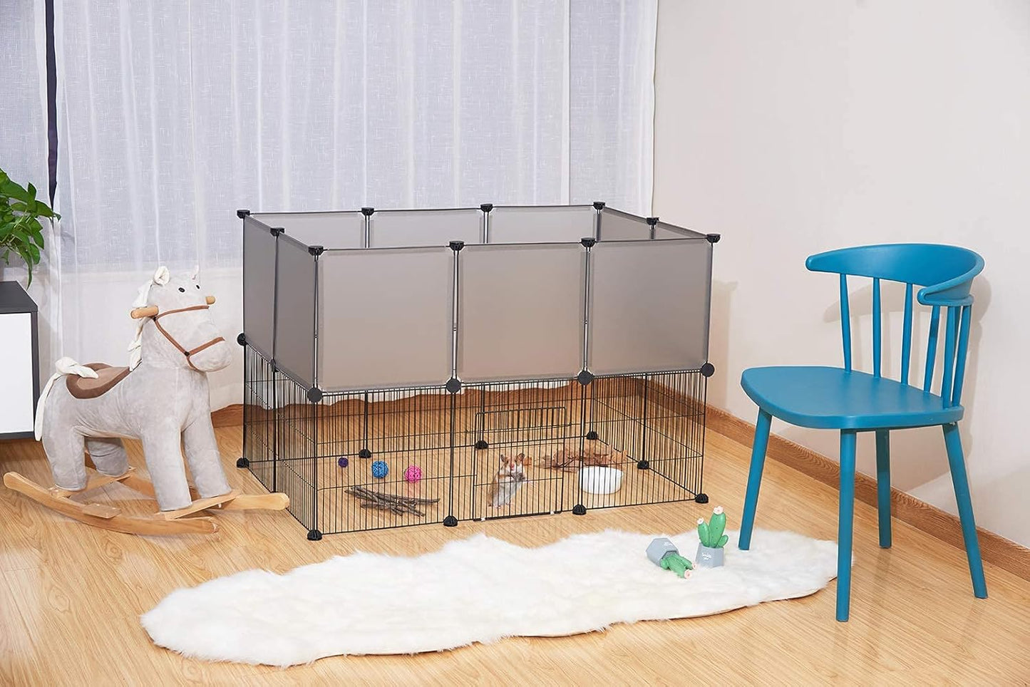 Freigehege für Kleintiere, Grau