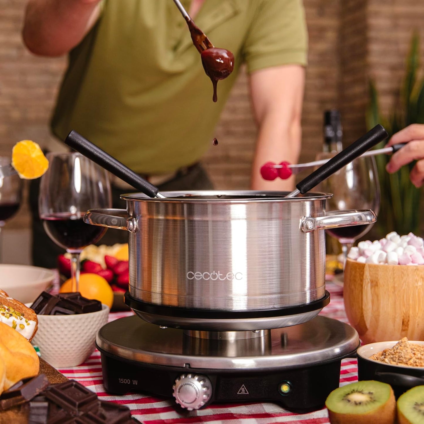 Elektrisches Fondue-Set für 8 Personen, 1,7L, 1500W, 1500W | 8 Personas
