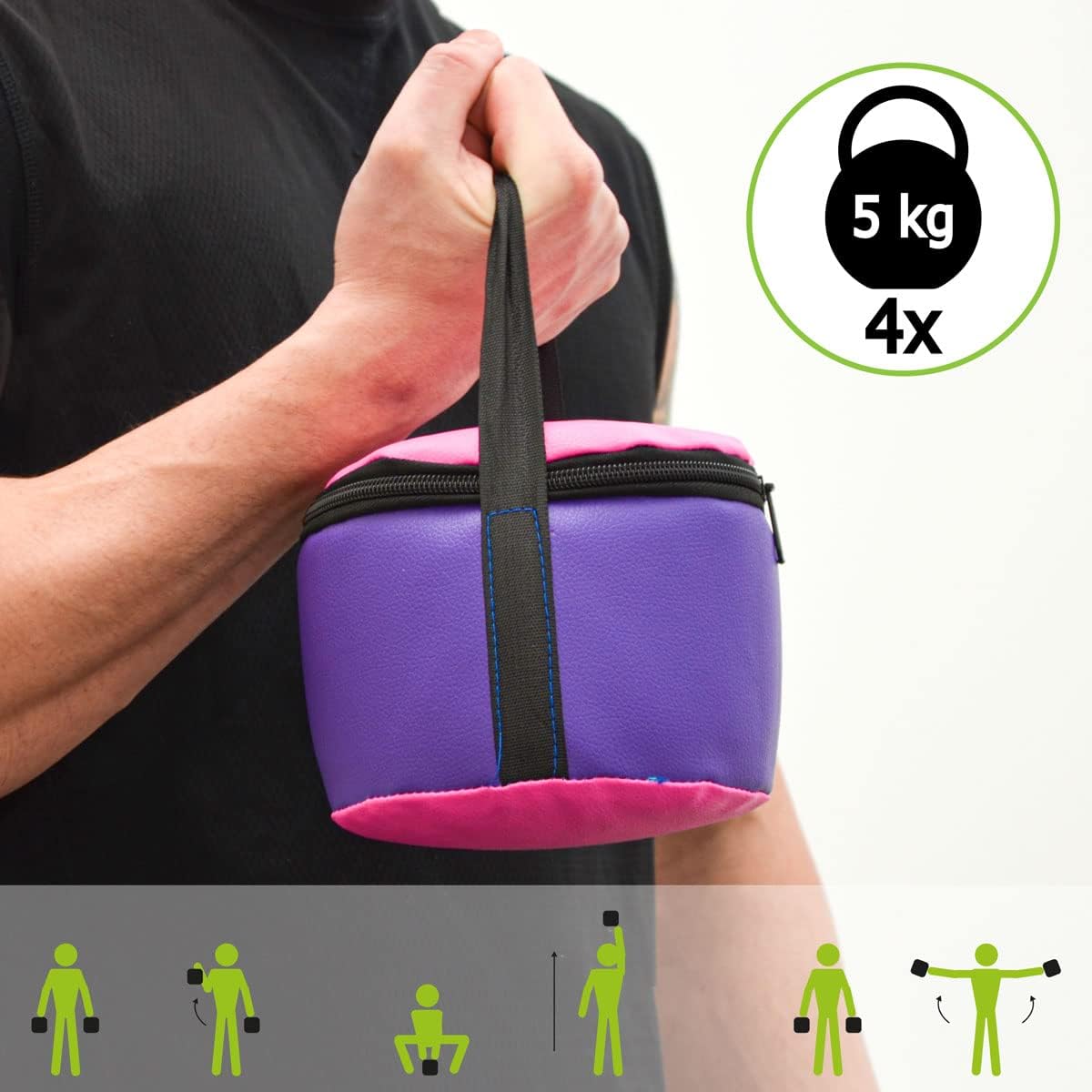 Power Bag mit Gewichte-Set, Schwarz