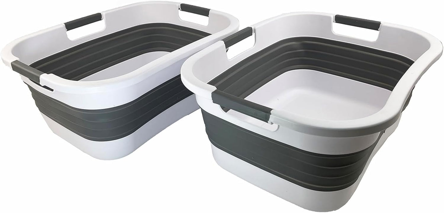 2er-Set - Zusammenklappbarer Wäschekorb, 30L, 2