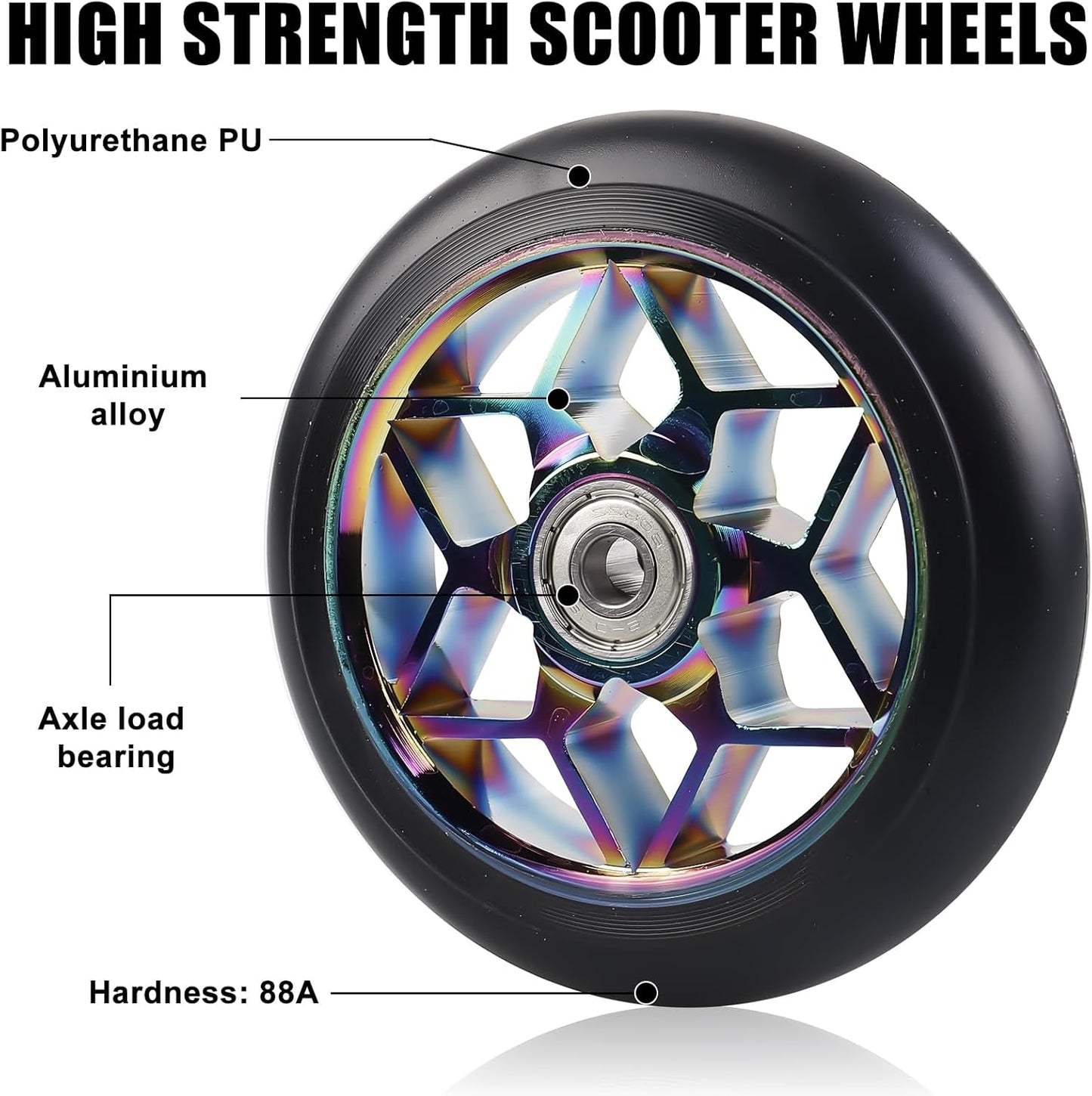 Stunt Scooter Rollen-Set 110 mm, Colorful 110 mm