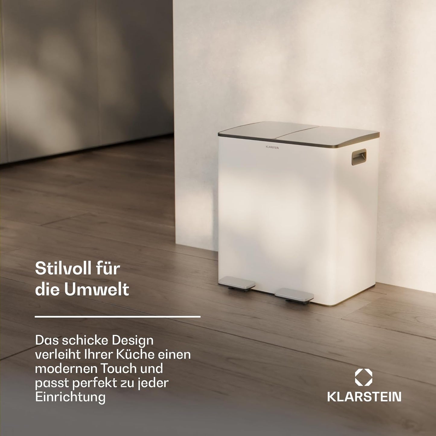 EcoVista Mülleimer, 40 L mit komposteimer Creme
