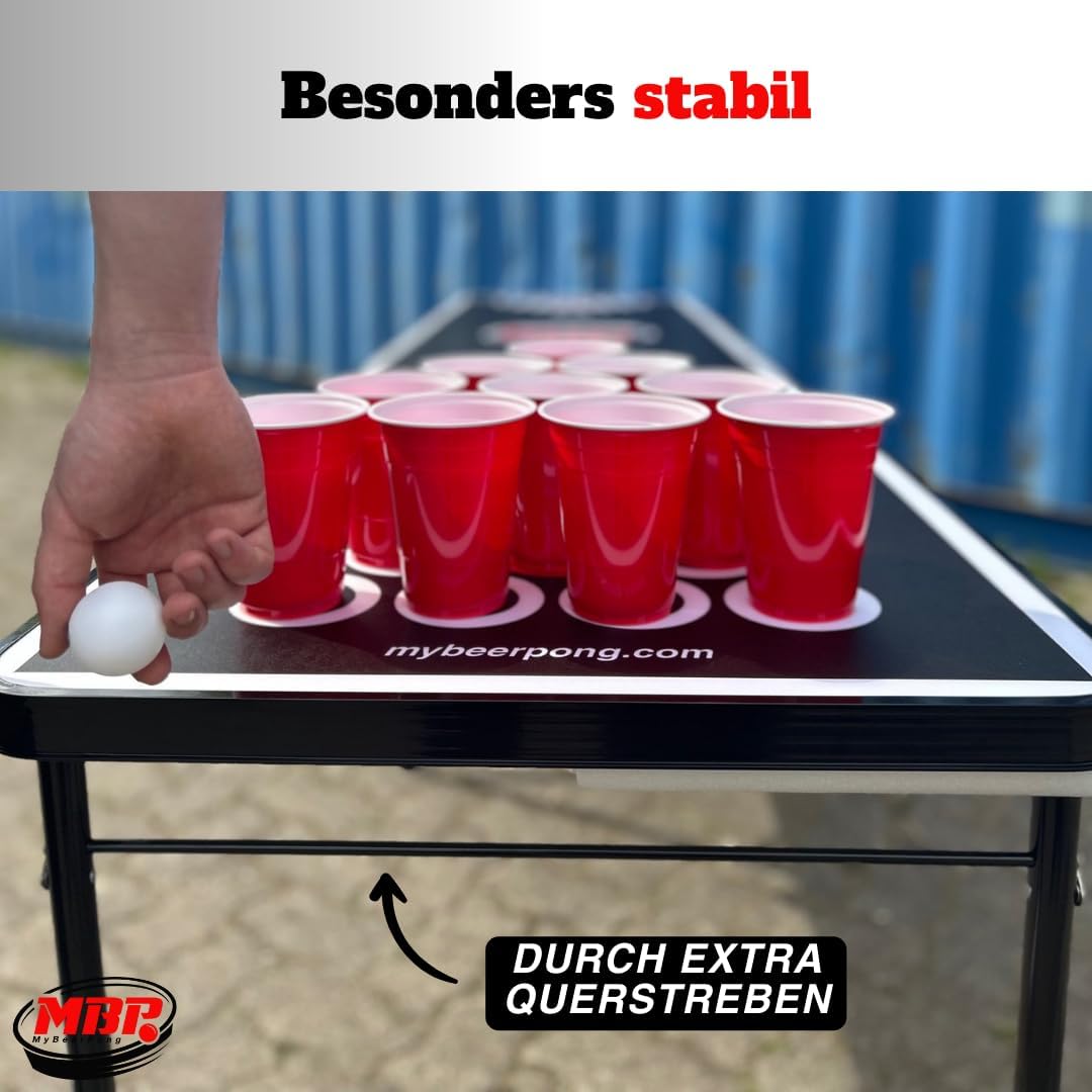 Bierpong Tisch-Set mit Tischtennisbällen