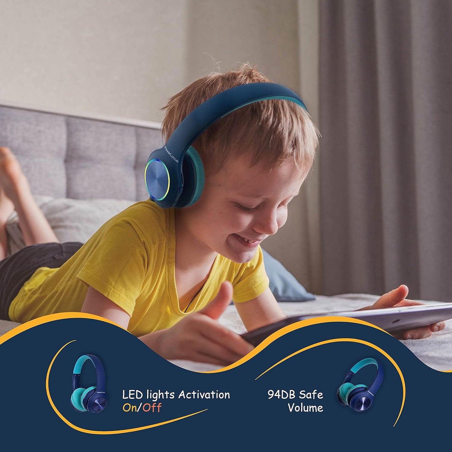 Bluetooth-Kinderkopfhörer, Blau