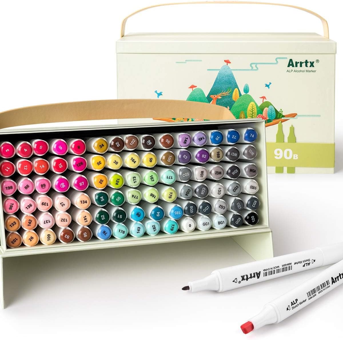 ALP-Serie - Permanent Marker Set mit Dual Tips (90 Stück), 90 farben