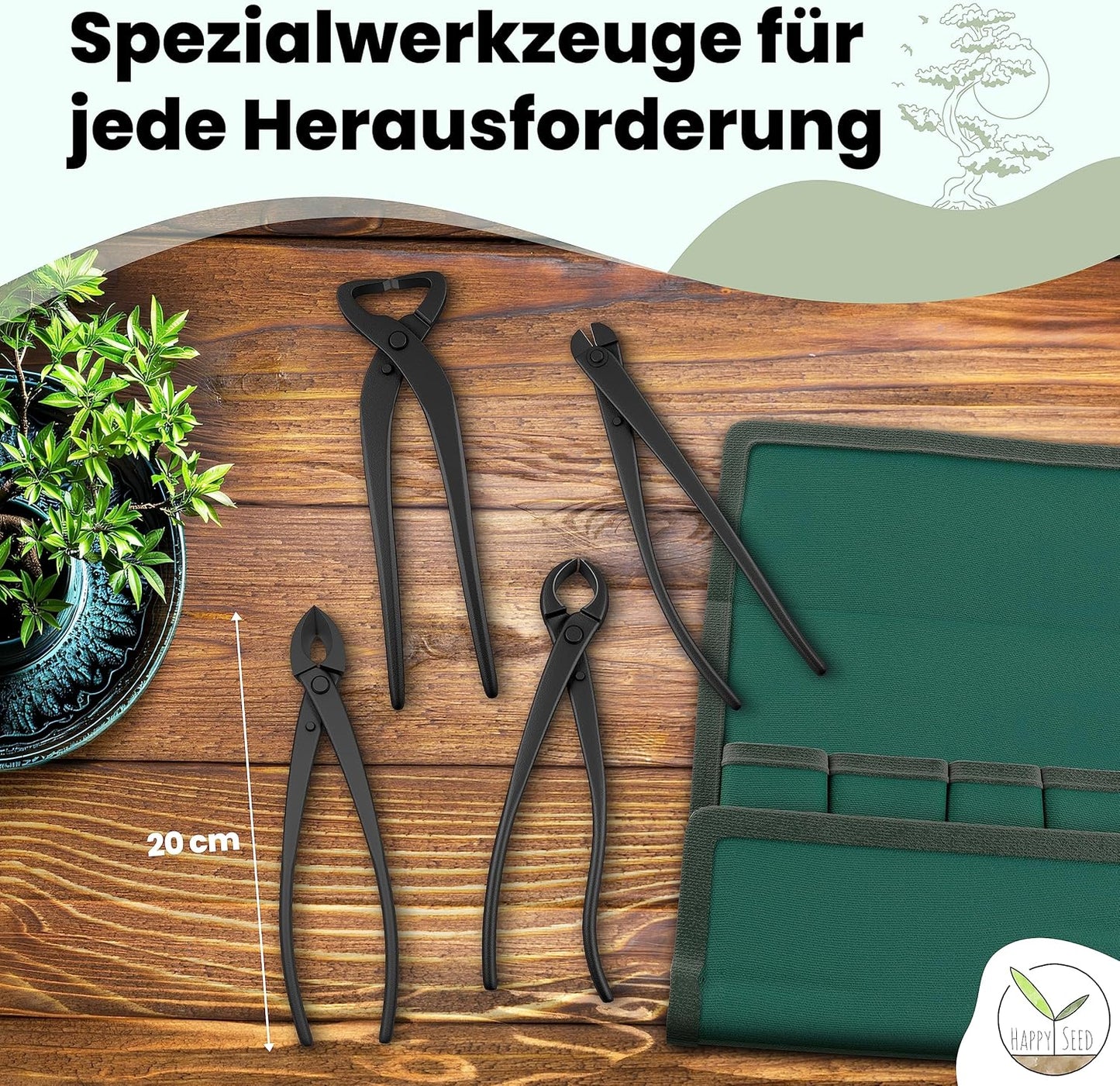 4-teiliges Bonsai Werkzeug-Set, Werkzeug Set