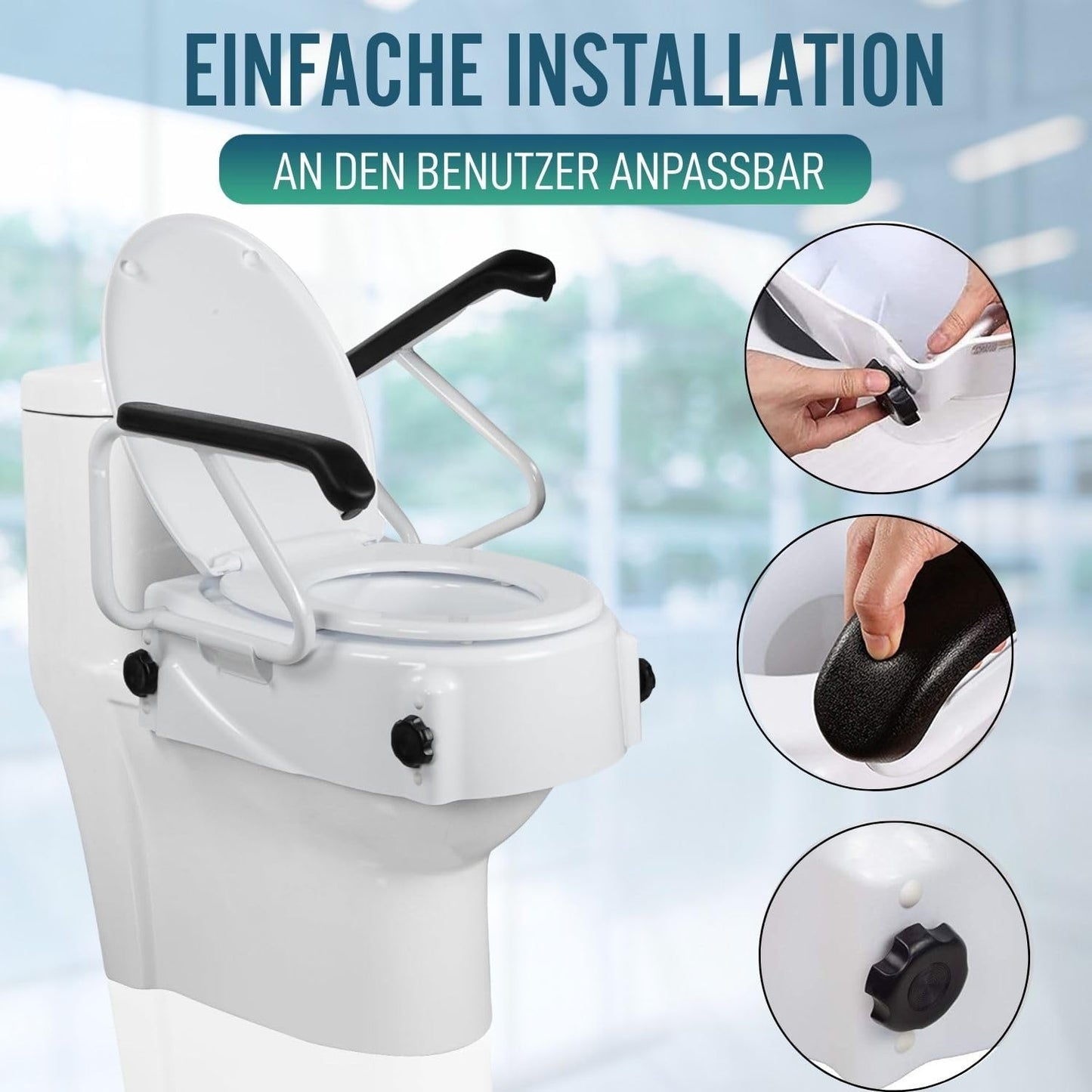 Toillettensitzerhöhung mit Armlehnen