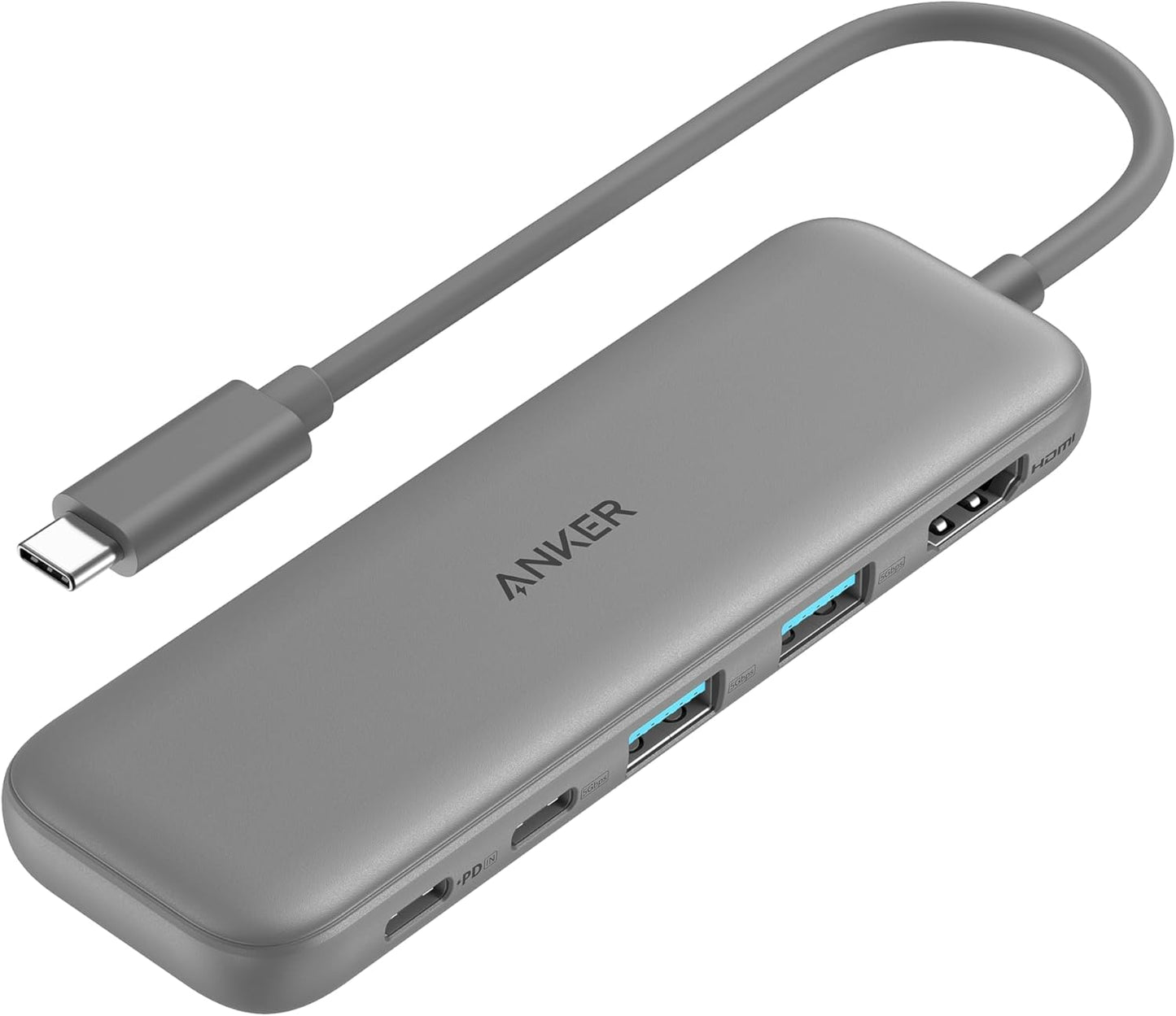 USB-C Hub mit 4K HDMI und 5Gbps Datenanschluss, Grau