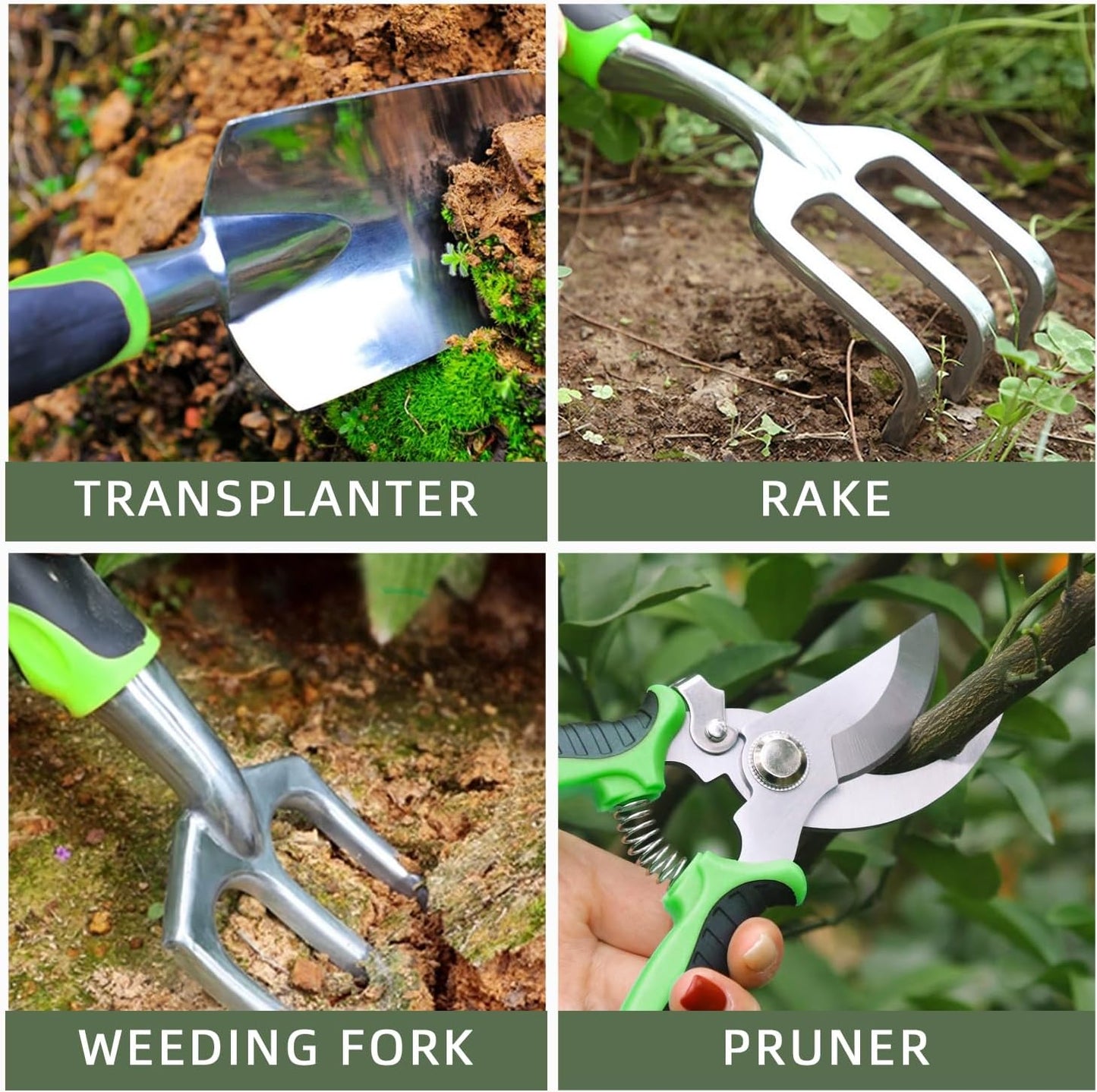9-teiliges Gartenwerkzeug Set mit Aufbewahrungstasche