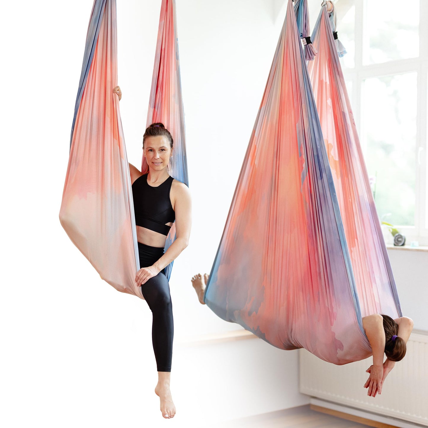 Yogatuch für Aerial Yoga, Bunte Wolken (1 Set) Einheitsgrösse