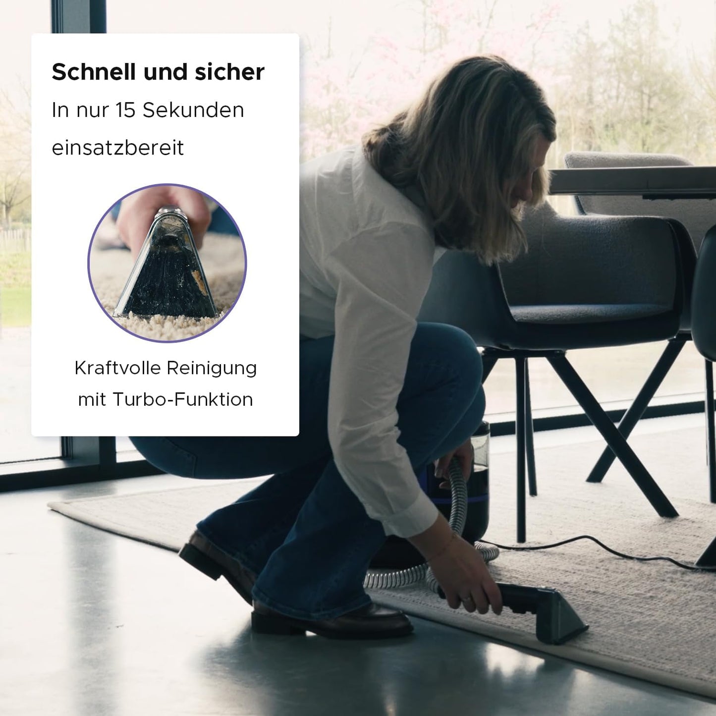 Teppich- und Polsterreiniger mit Heizfunktion, Schwarz