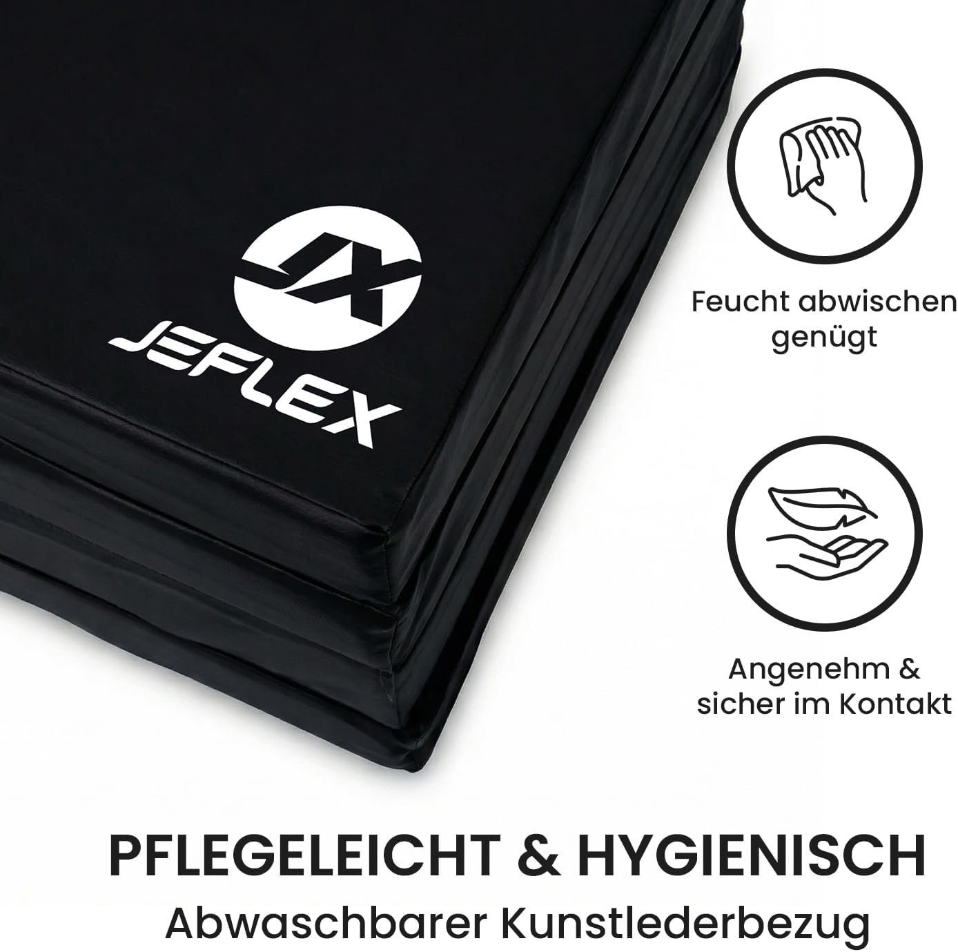 Klappbare Weichboden- und Turnmatte 200 x 100 x 8 cm, Schwarz