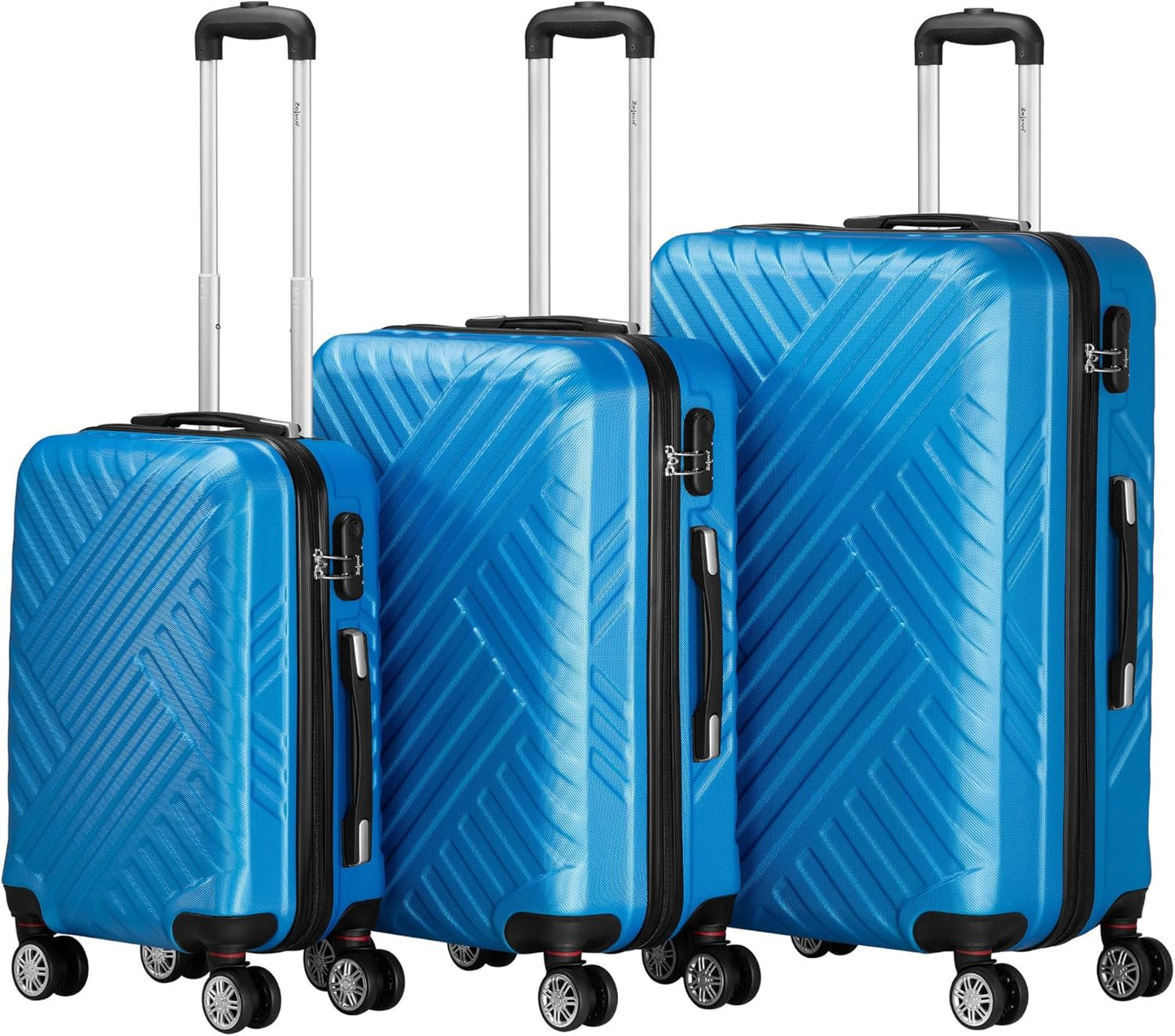 3-teiliges Hartschalenkoffer-Set, Blau