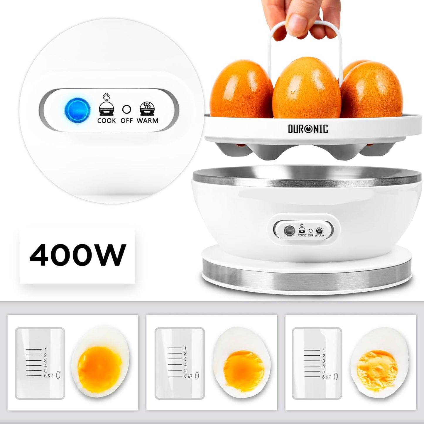 Eierkocher für 7 Eier, Weiß