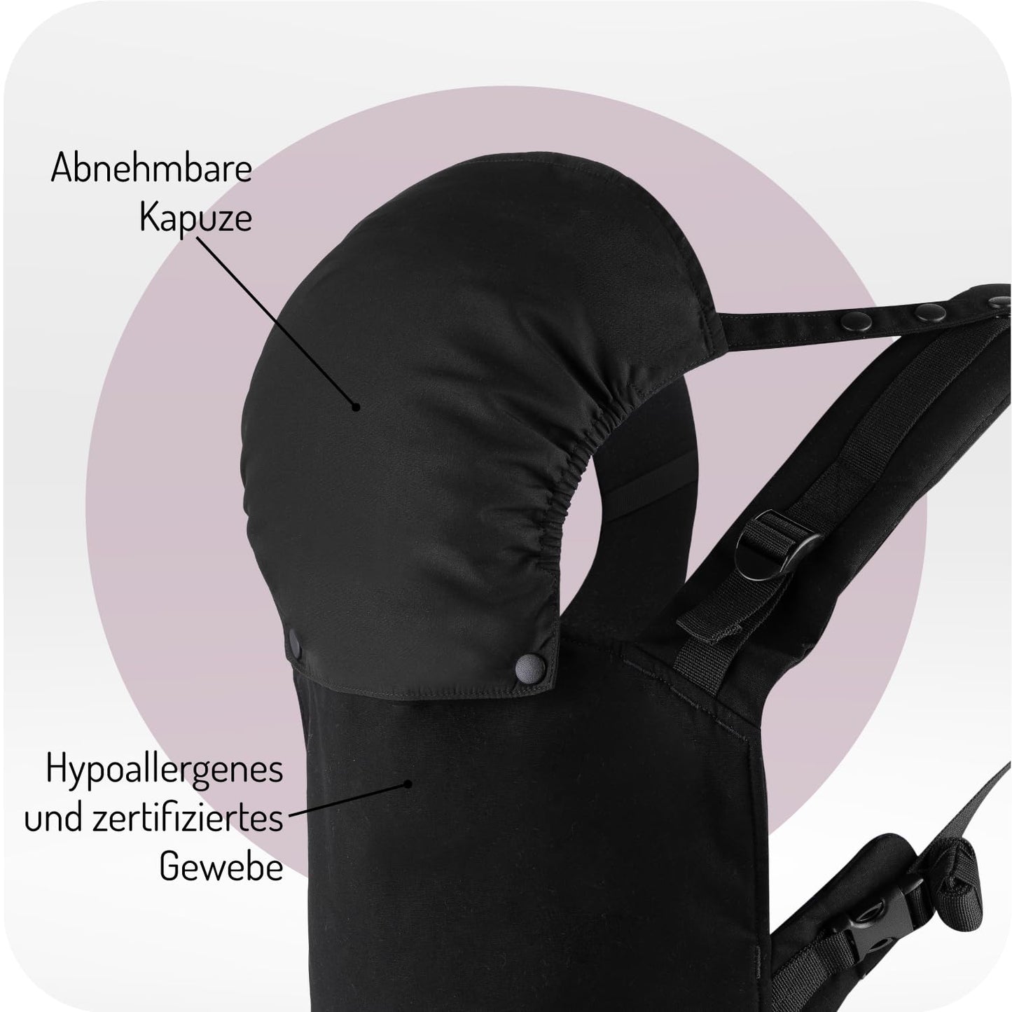 Ergonomische Babytrage, Noir