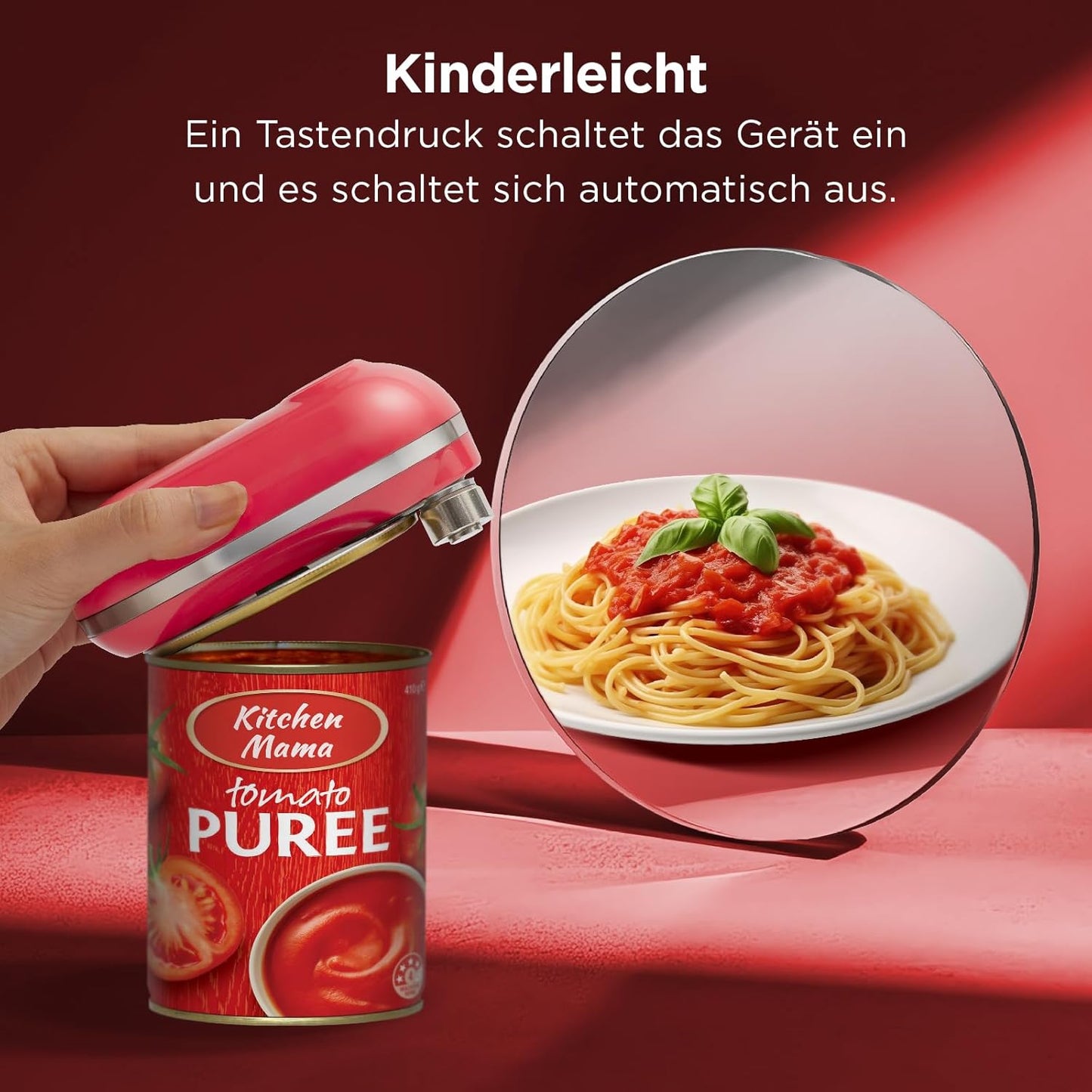 Elektrischer Dosenöffner Mini Plus, Rot