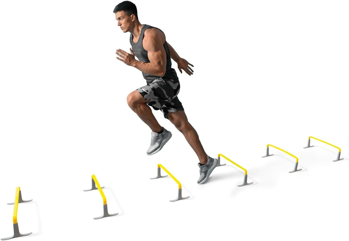6-teiliges Agility-Hürden-Set für Geschwindigkeitstraining, Leuchtgelb 6" Hürden – 6er-Pack mit Tragetasche